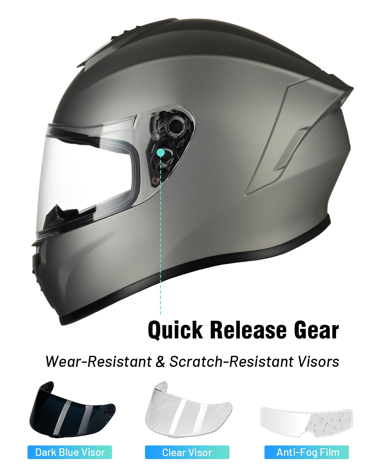 Favoto Full Face Motorcycle Helmet Dot Approved, Cascos Para Motos Snowmobile Dirt Bike Helmet For Adults Men Women, Anti-Fog Fi