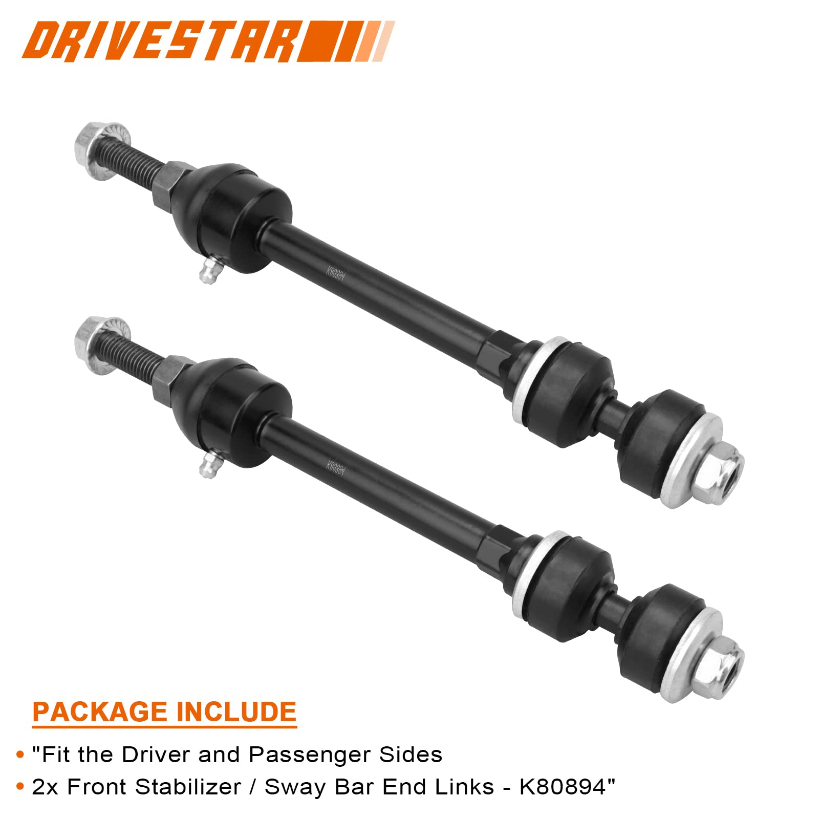 Drivestar 2Pcs Set K80894 Front Stabilizer Bar Links, Fit 2006 2007 2008 2009 2010 For Dodge Ram 1500, 2011 2012 2013 2014 2015 2016 2017 For Ram 1500, 4Wd