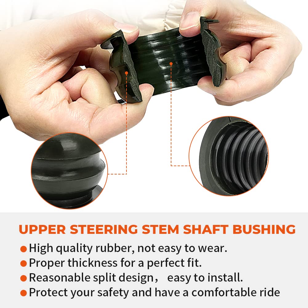 Upper Steering Stem Shaft Bushing Oil Seal & Dust Seal Bearing Kit Replaces 91205-950-003 91258-Hb3-003 53221-Hc4-004 96150-6004