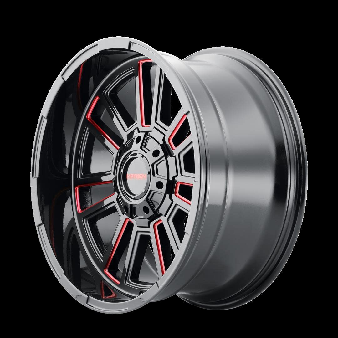 Mayhem Apollo 8115 Gloss Black Milled Prism Red Milled 20-9 8-165.1 18Mm 125.2Mm (1) Wheel