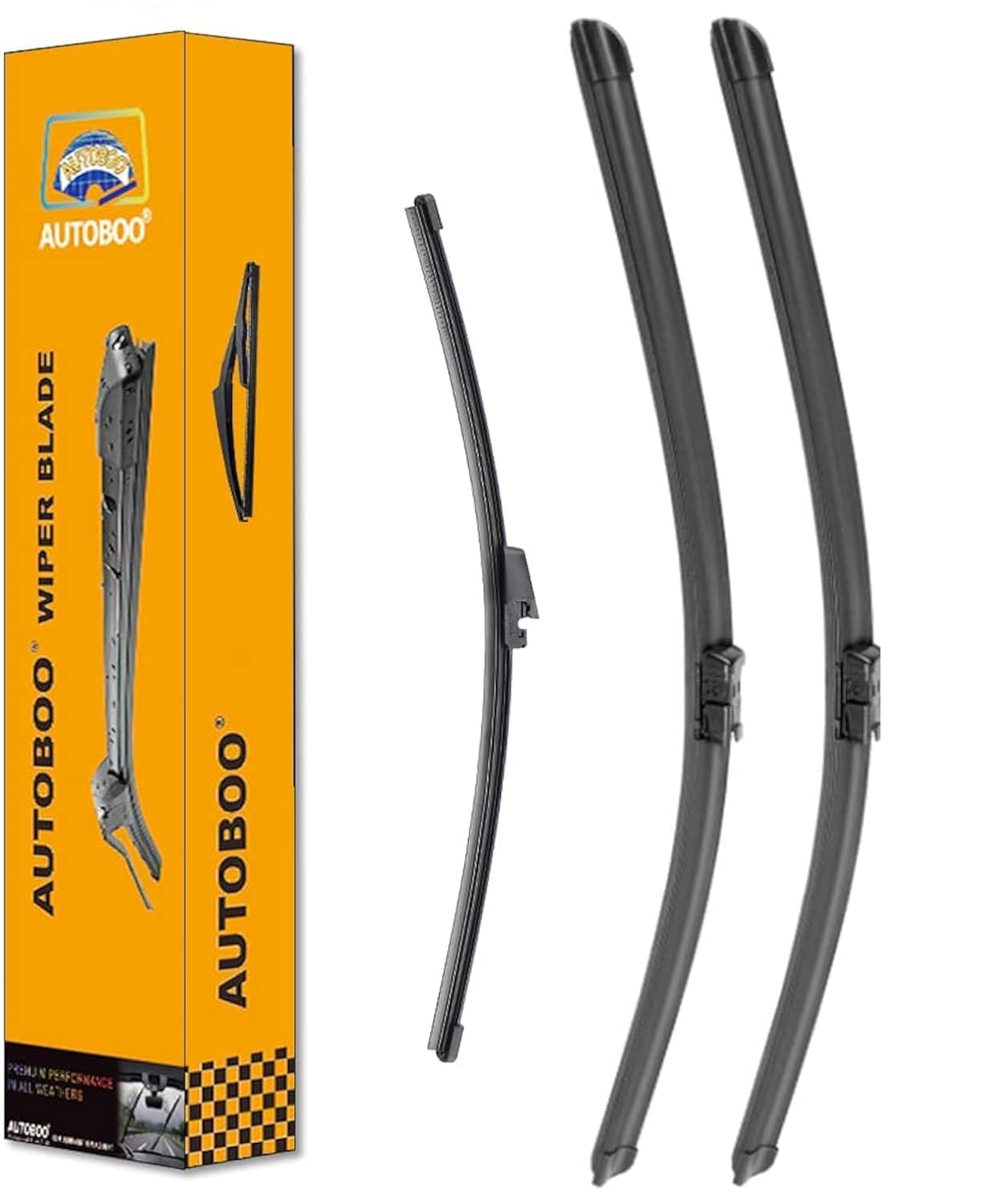 Autoboo 24''+21'' Windshield Wipers With 13'' Rear Wiper Blade Replacement For Volkswagen Vw Tiguan 2017 2016 2015 2014 2013 201