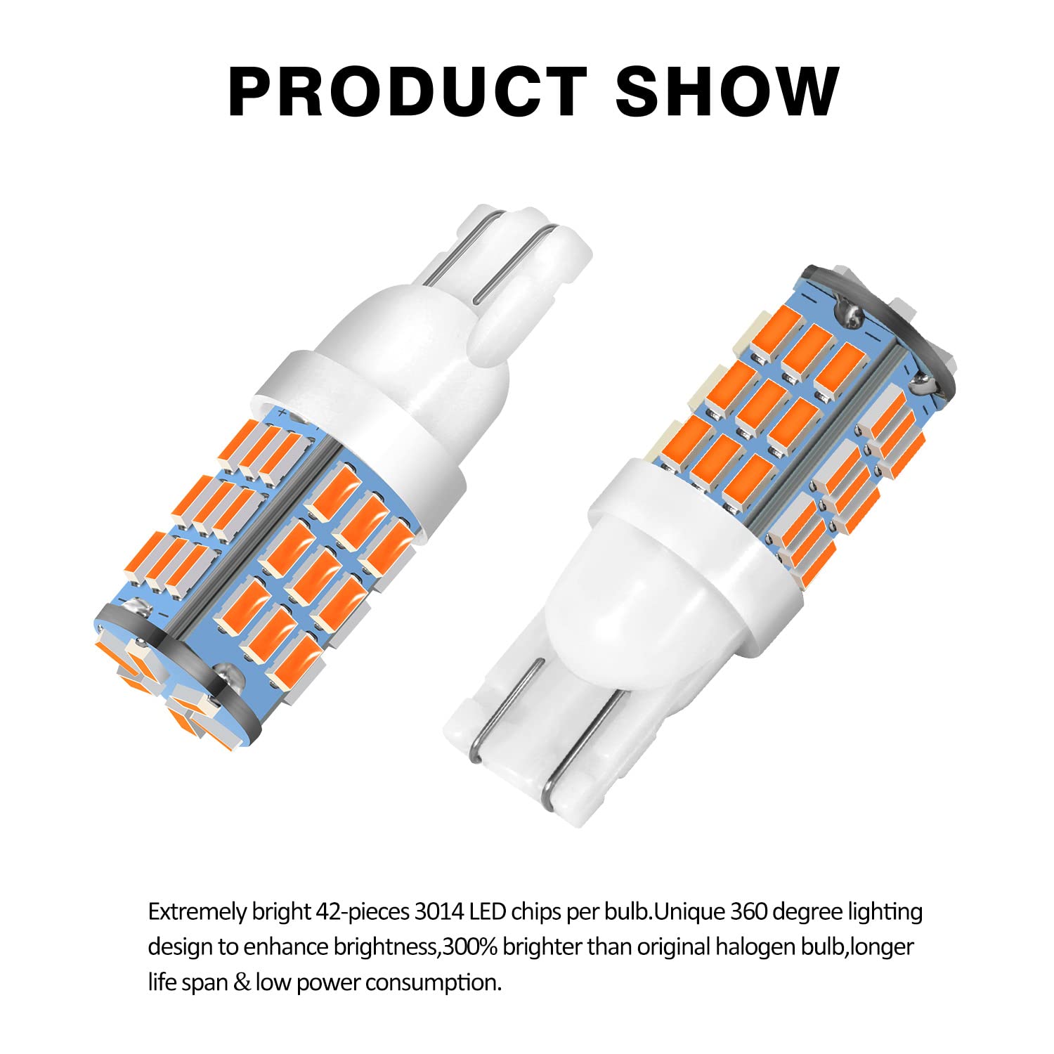 Acohuike T10 921 194 168 175 Led Bulbs Warm White 20-Packs, Super Bright 3014 42-Smd Led Replacement 12 Volt Rv Camper Trailer B