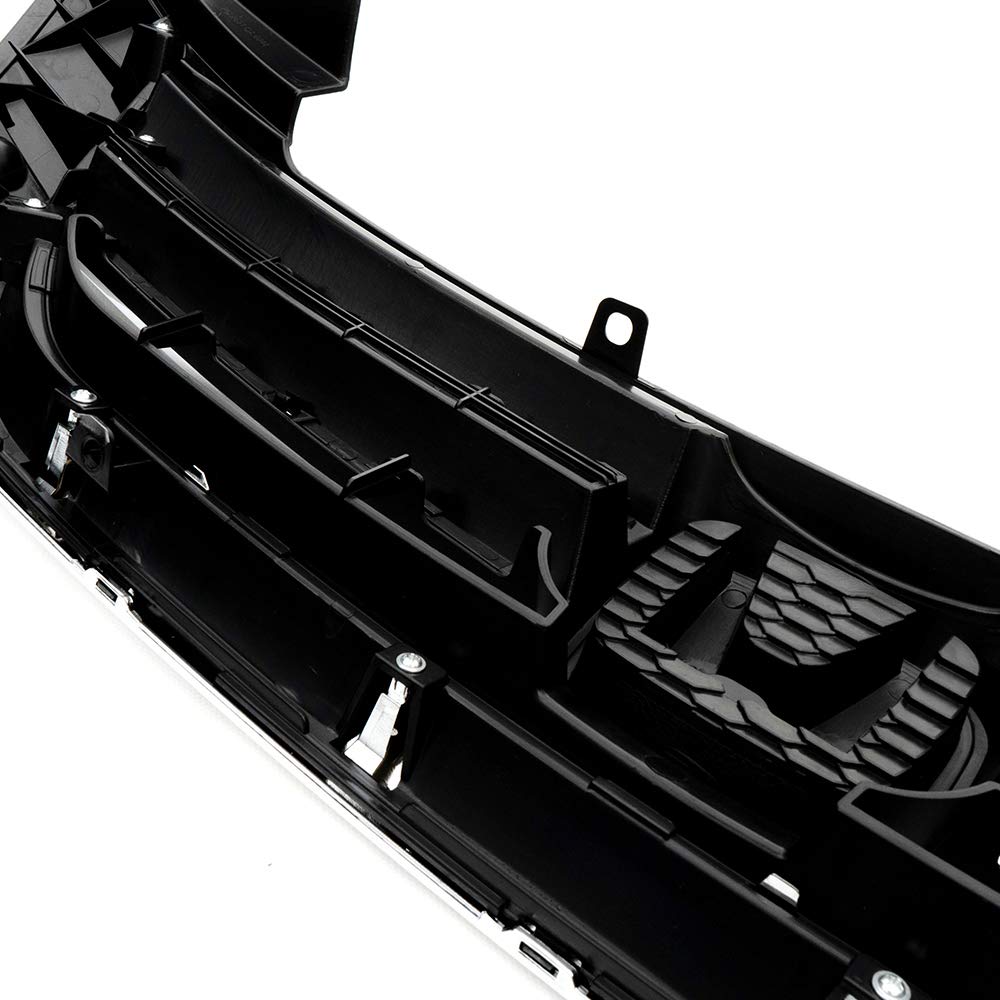 PIT66 Front Upper Bumper Hood Grille, Compatible with Honda Accord Sedan 2013-2015 Grill Chrome/Black