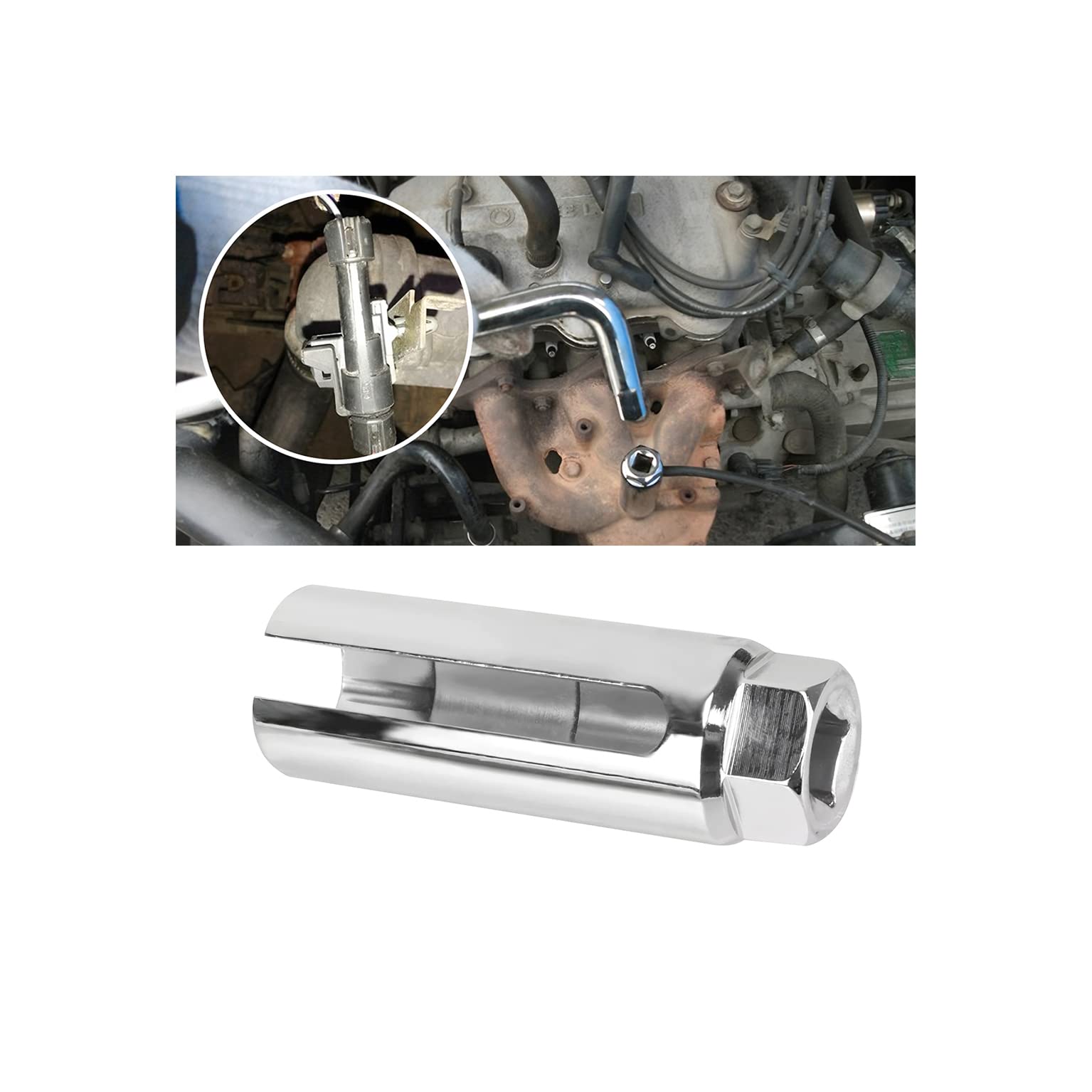 BELOMI Oxygen Sensor Sockets, 7/8 inch (22mm) Wire Gate Accesses Sensor from Side, Premium Drive Offset Oxygen Sensor Socket Uni