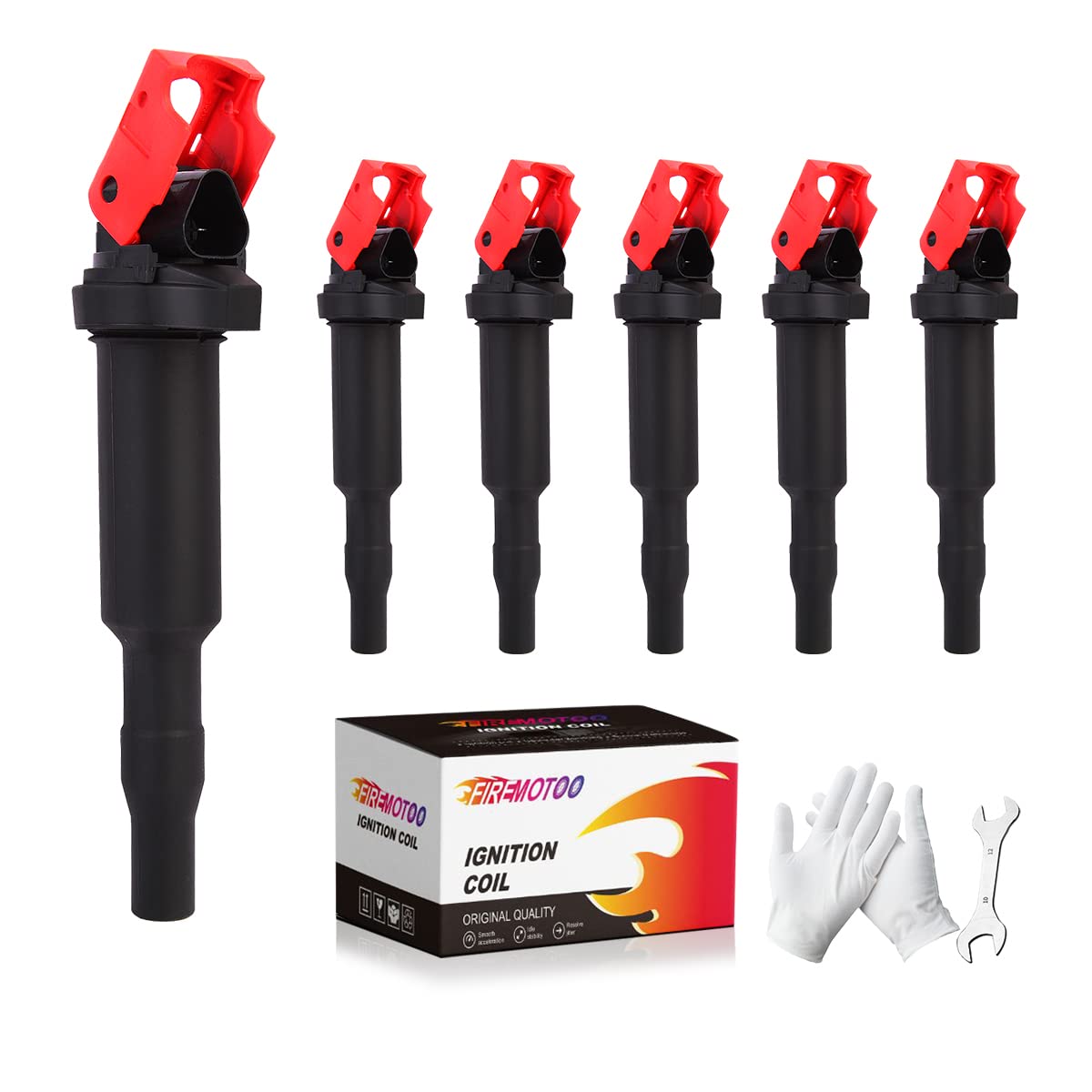 Firemotoo Pack Of 6 Ignition Coil Pack Compatible With Bmw 325Ci 330Ci 335I 525I 528I 530I 535I 545I 745Li X3 X5 M5 M6 Z4 Mini C