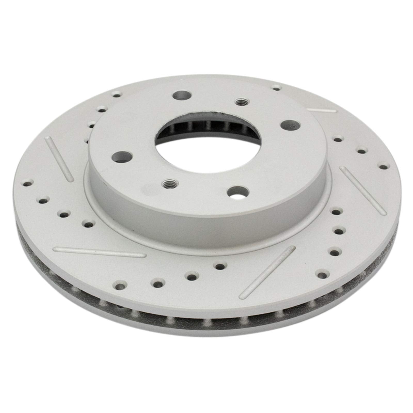 Trq Front Performance Brake Rotors Set Vented Premium G-Coated Cross Drilled & Slotted Compatible With 1991-1996 Infiniti G20 19