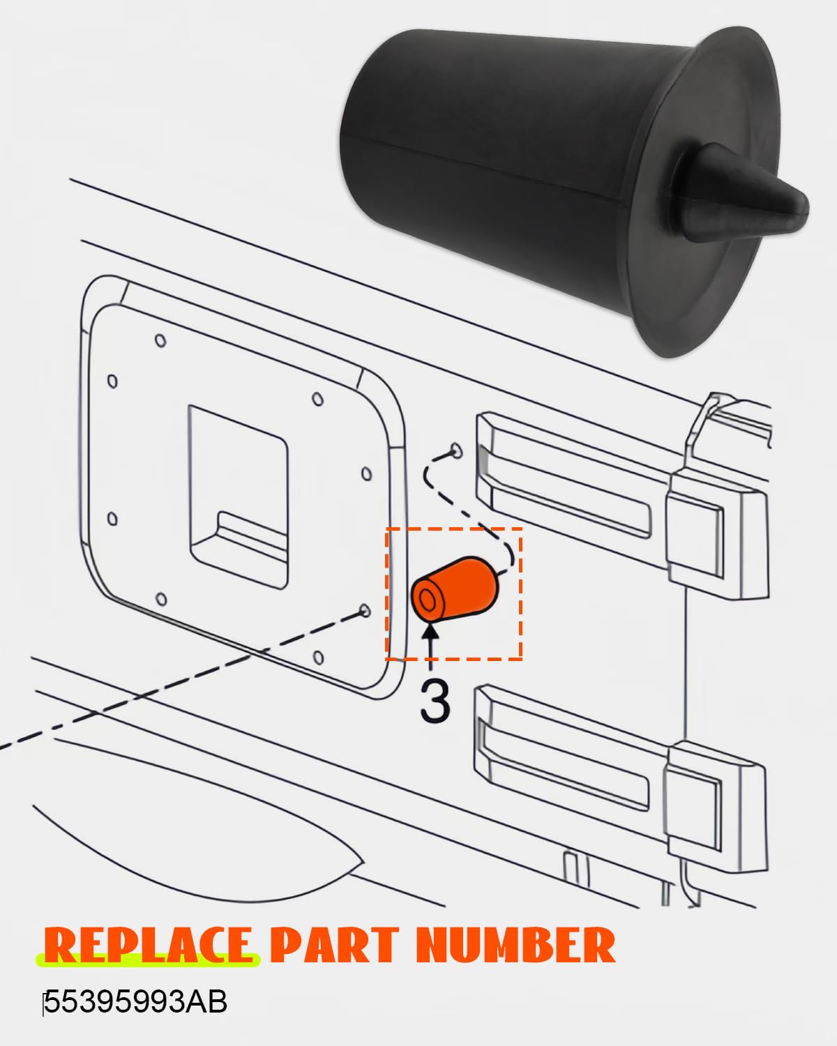 VelvetunVillay Tailgate Bump Stop Fit for Jeep Wrangler JK 2007 2008 2009 2010 2011 2012 2013 2014 2015 2016 2017 2018 Bump Stop