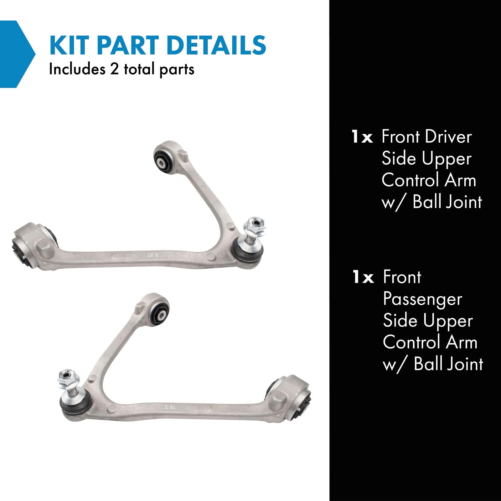 Trq Front Upper Control Arm With Ball Joint Set Compatible With 2003-2008 Jaguar S-Type 2009-2015 Xf 2010-2015 Xfr 2013-2015 Xfr