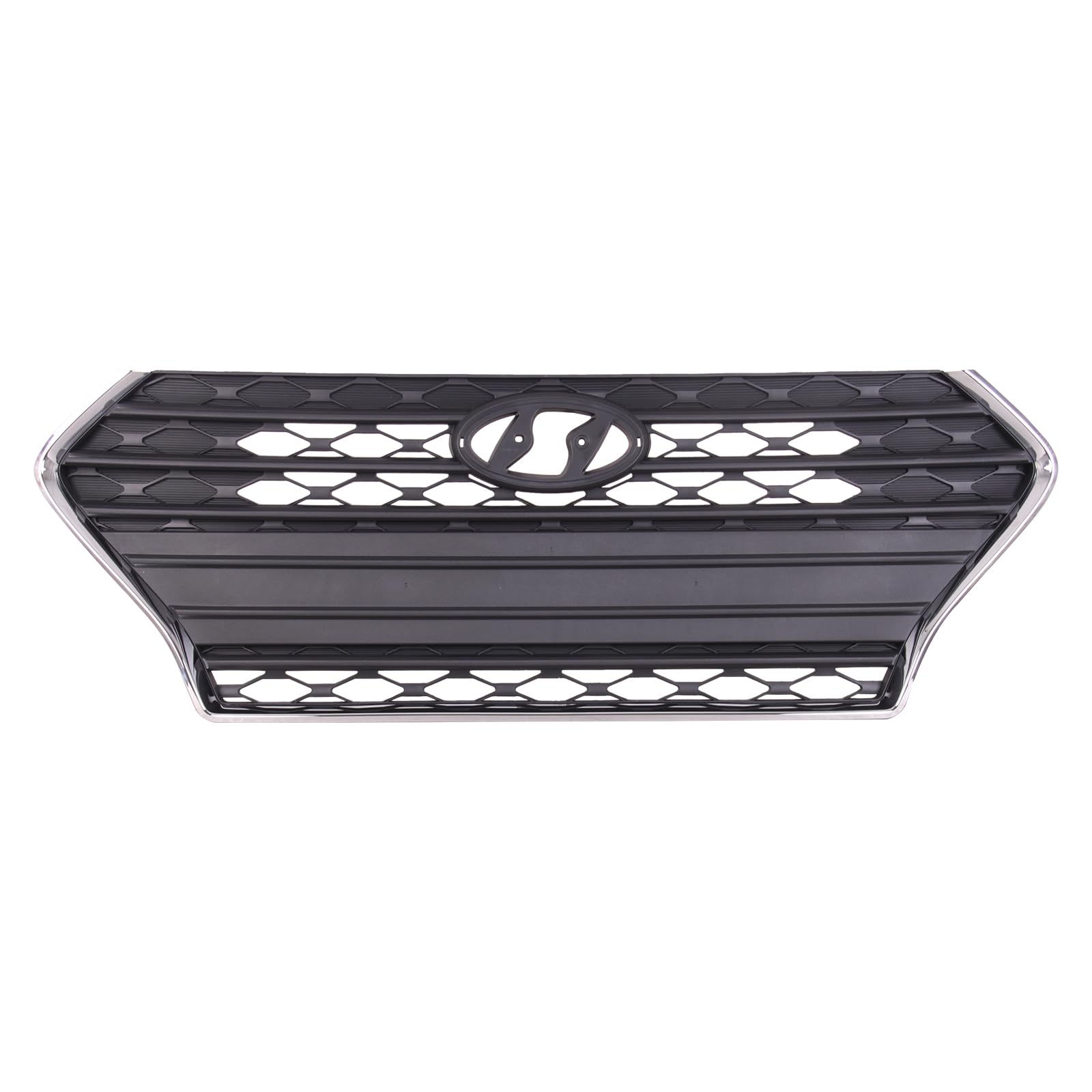 TYG (CAPA QUALITY) Chrome Front Grille Compatible with 2018-2018 Hyundai Accent Sedan w/o Collision Warning Black Bars, PP OEM R