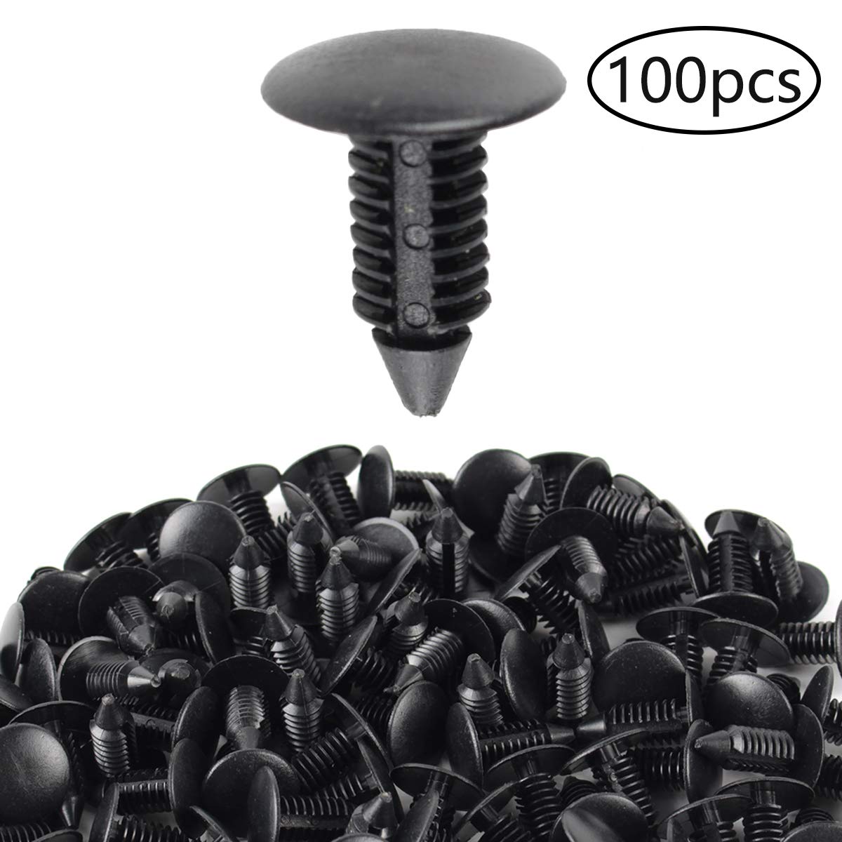 Autokay 100Pcs 8Mm Bumper Clips Auto Car Hole Plastic Rivets Fastener Fender Push Pin New