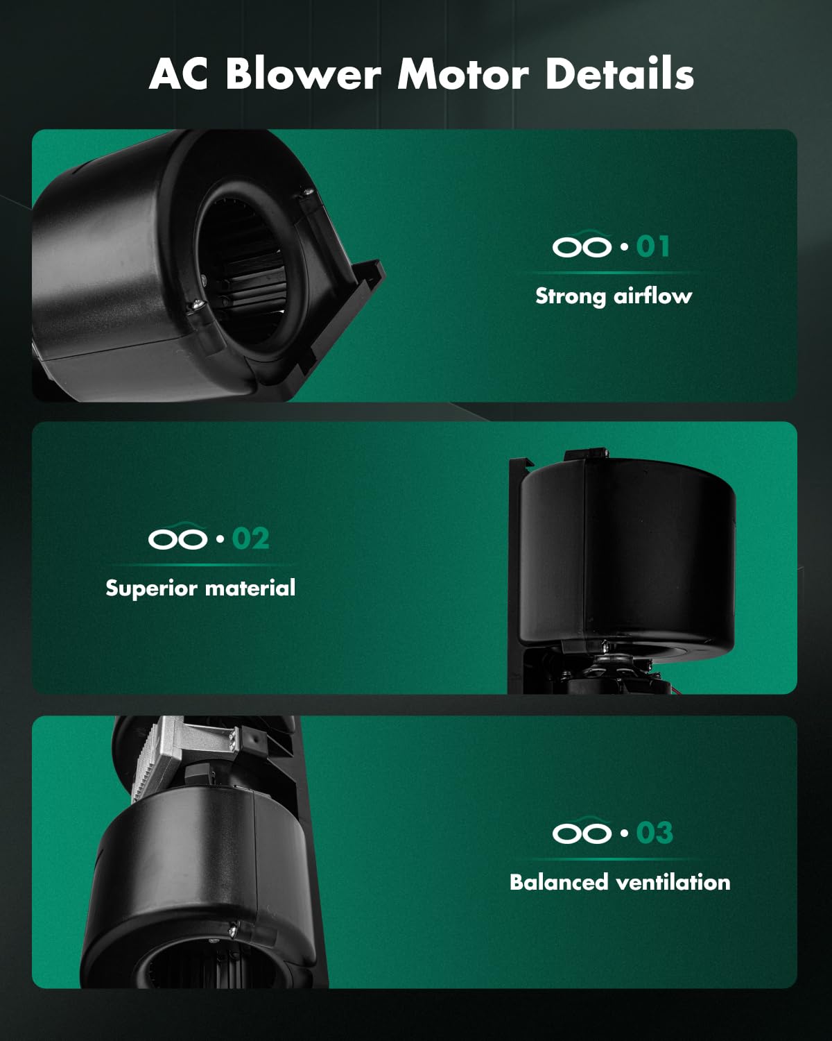 Scitoo Hvac Heater Blower Motor Front 006-A40-22 Compatible With Car 006-A40-22, Double Wheel/12V Blower Motor With Fan Cage