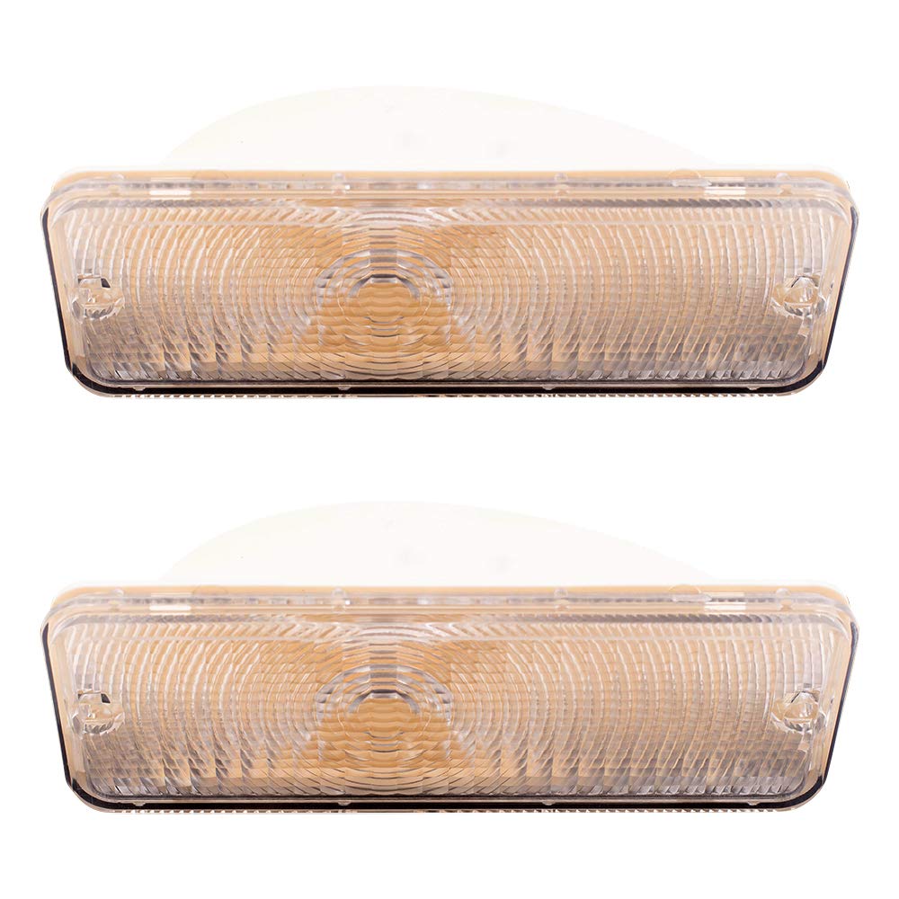 Brock Replacement Pair Of Park Signal Front Marker Lights Lamps Clear Lenses Compatible With 1975-1977 F100 F150 F250 F350 Picku