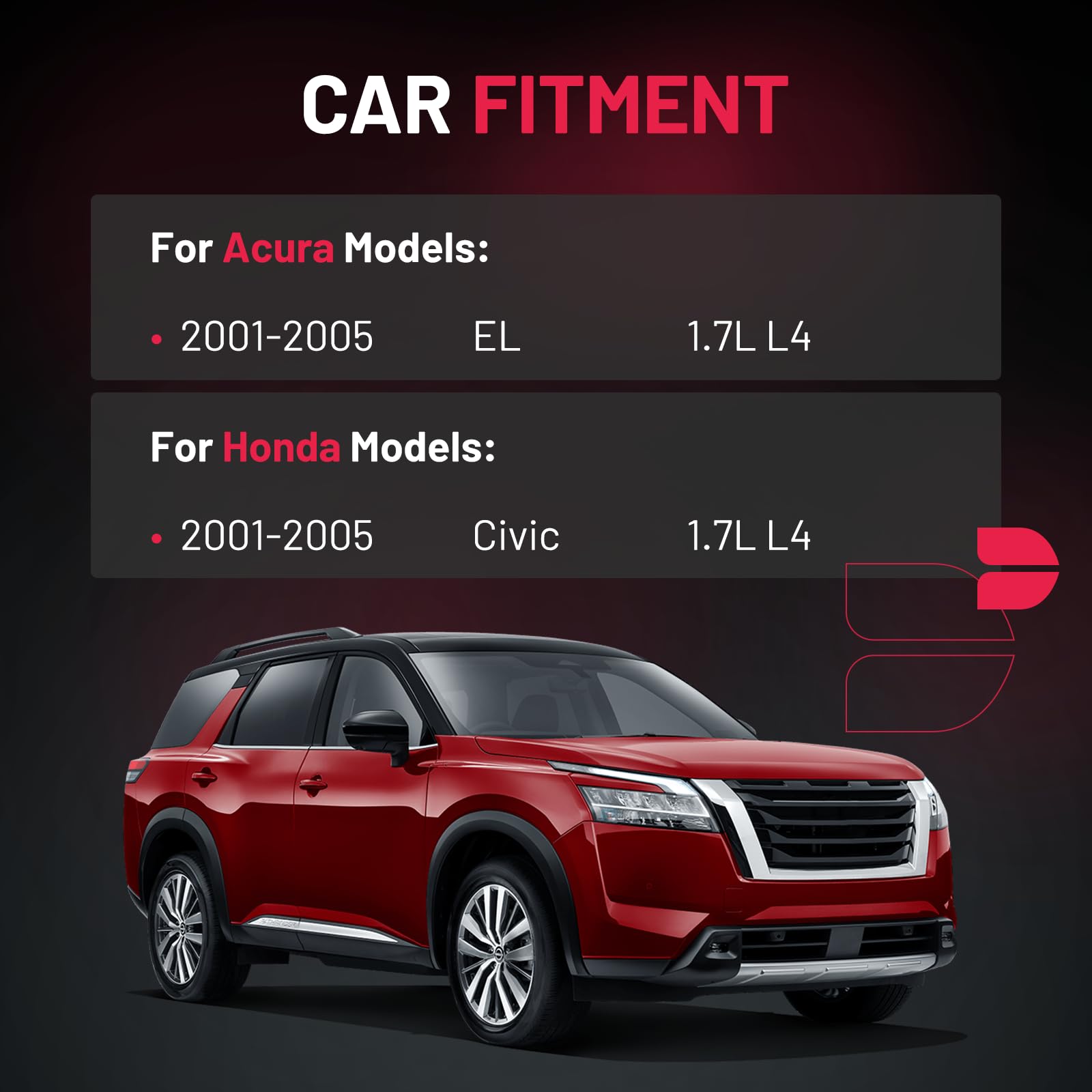 Bdfhyk Ignition Coil Pack And Iridium Spark Plugs Compatible With 2001-2005 Acura El 2001-2005 Honda Civic 1.7L L4 Uf400 Zfr6Fgp, Sets Of 4