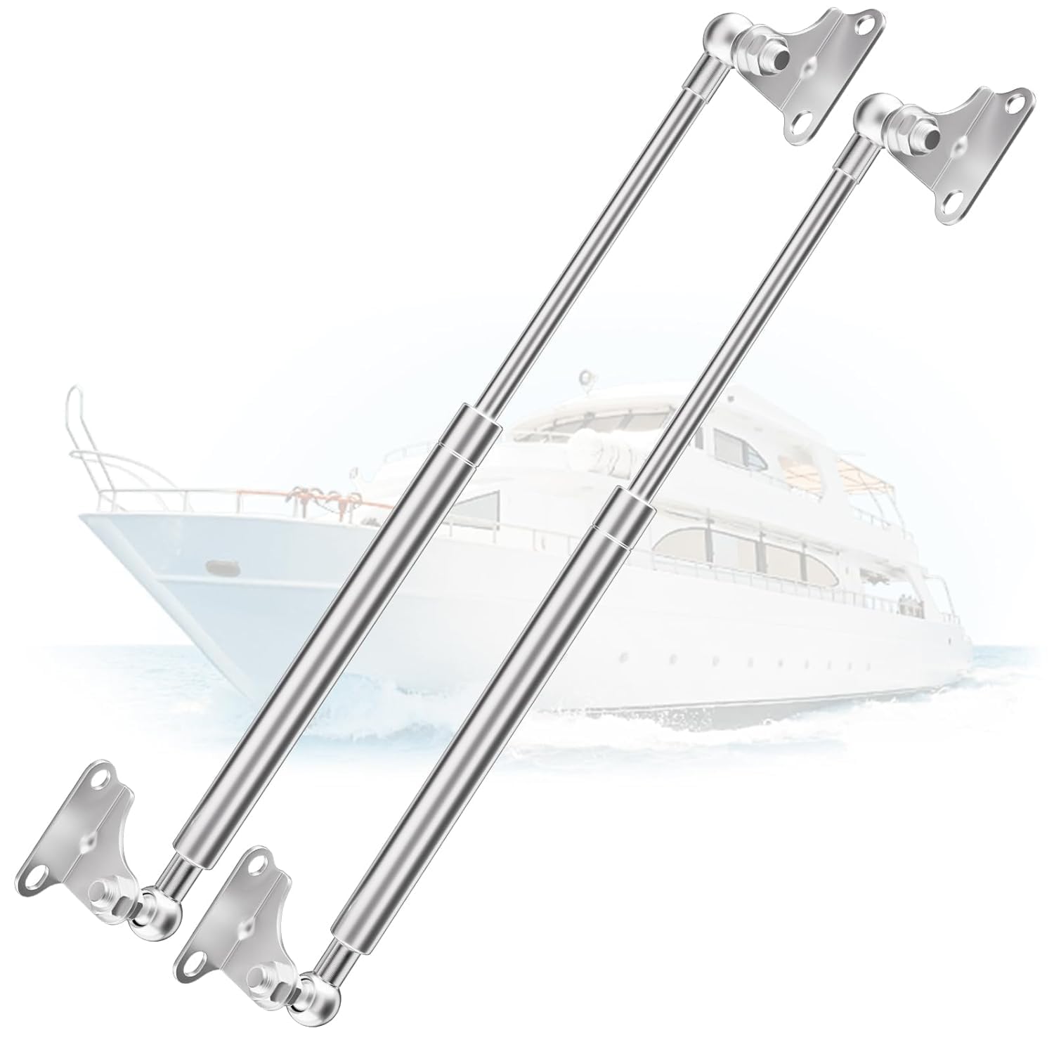 Arana Stainless Gas Struts 15 Inch 10Lbs, Marine Gas Struts 15 Inch 44N With Brackets, Hydraulic Lift Support Hinges For Light D