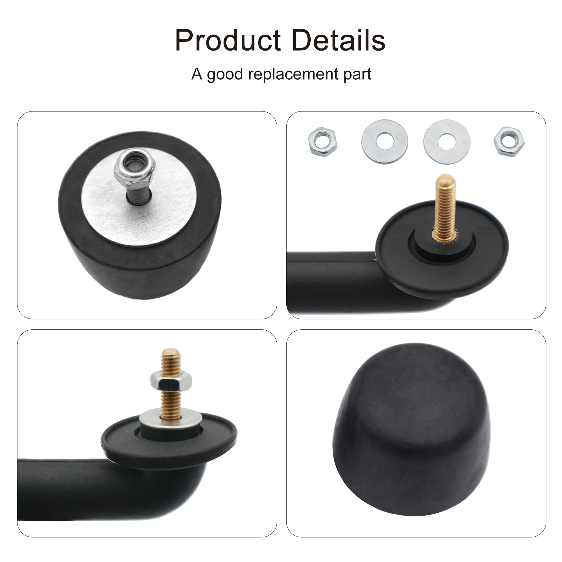 OMNDYEHA Front Windshield Hold Down Bracket, Rubber Bumper Cushion Hood Bump Stop Fits for Jeep Wrangler 1987-2018 Hood Handle R