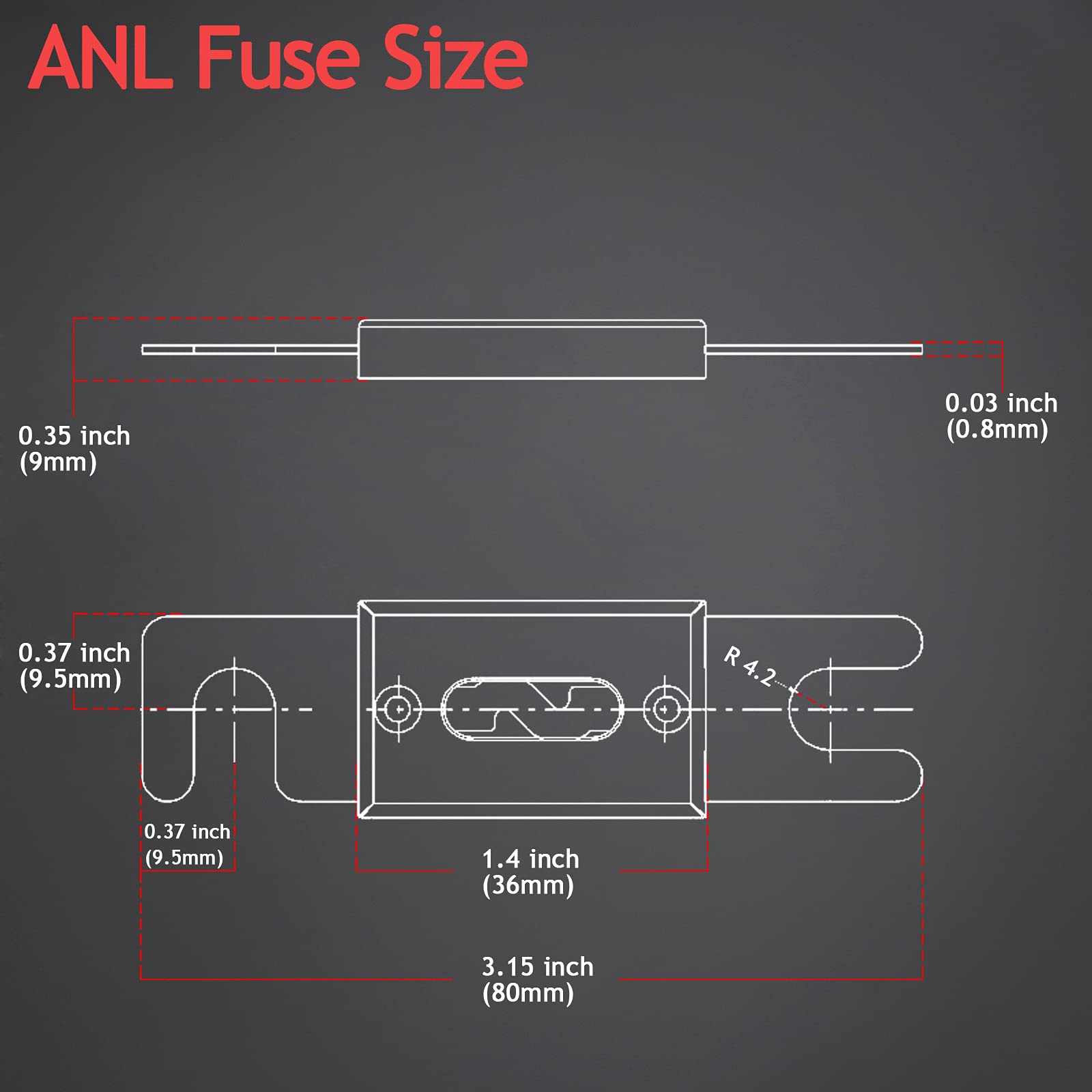 Hamolar 3 Pack 300 Amp Anl Fuse Holder Block 0/2/4/8 Gauge Awg Car Audio 300A 1/0 Zero Gauge Fuses With Box