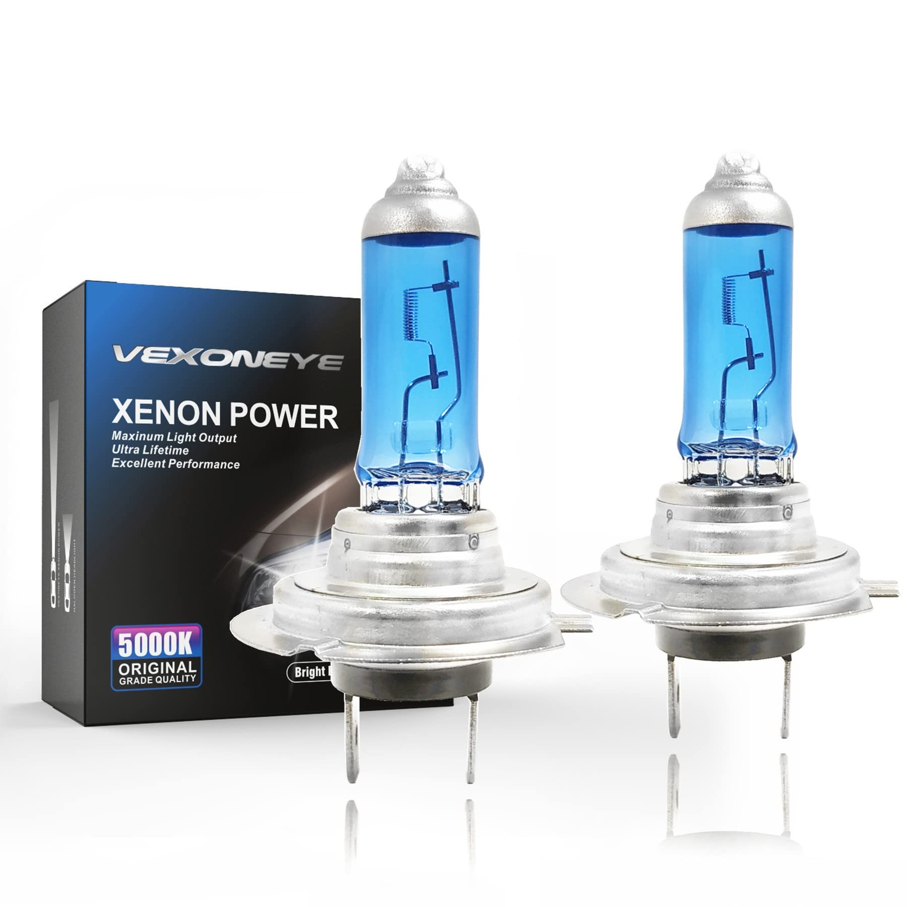 VEXONEYE H7 Halogen Headlight Bulb 12V 55w White 5000K Fog Light Bulbs 12972 64210 Super Bright Headlamp