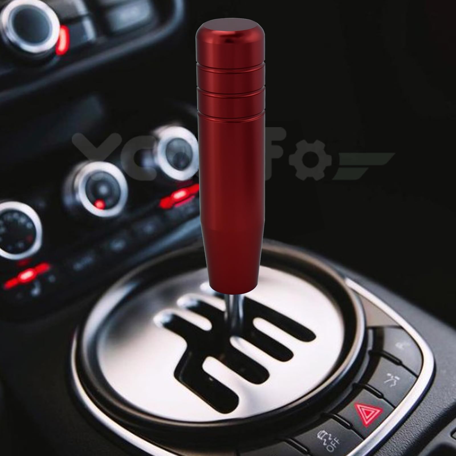 YCooiFo Long Shift Knob, 5.12'' Lightweight Car Gear Shifter knobs of Aluminum Alloy Fit Universal Manual Vehicle with 4 Threade