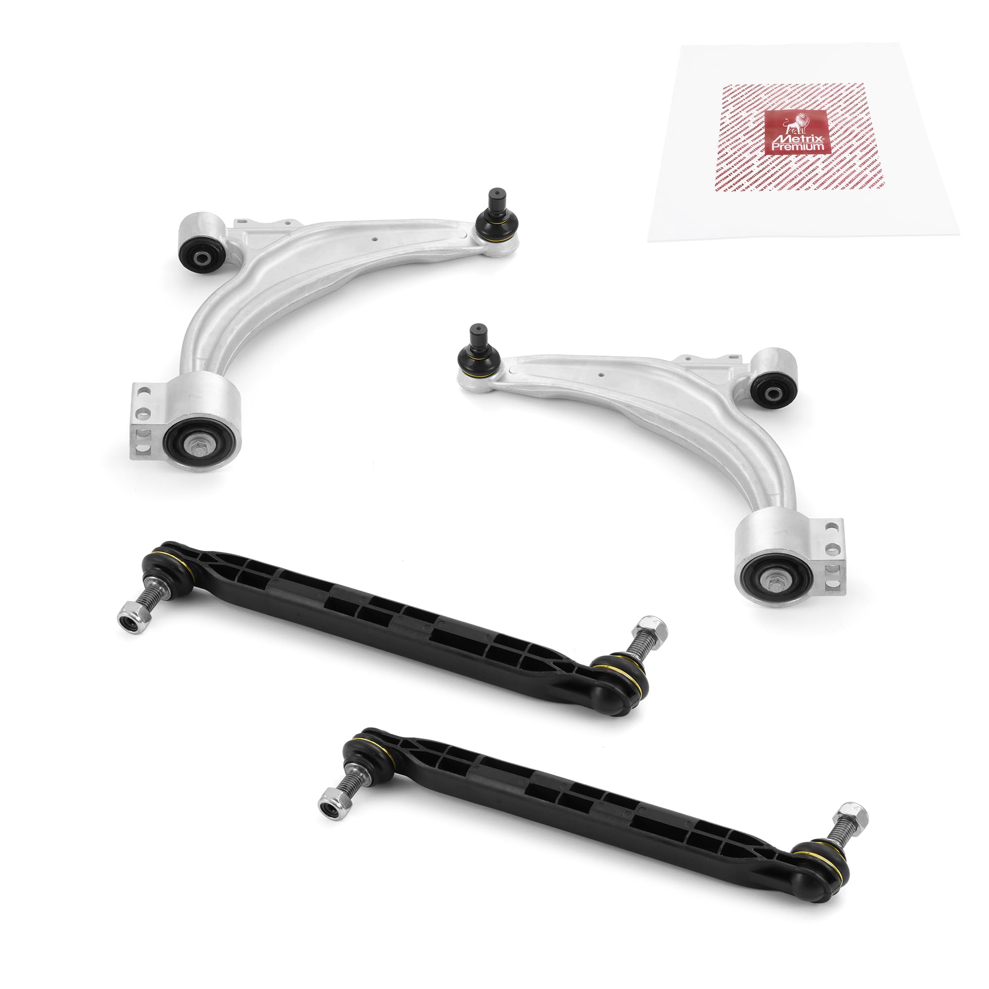 Metrix Premium Chassis Parts - 4 Pc Front Lower Control Arm & Front Sway Bar Stabilizer End Link Kit Fits 12-17 Buick Verano, 11