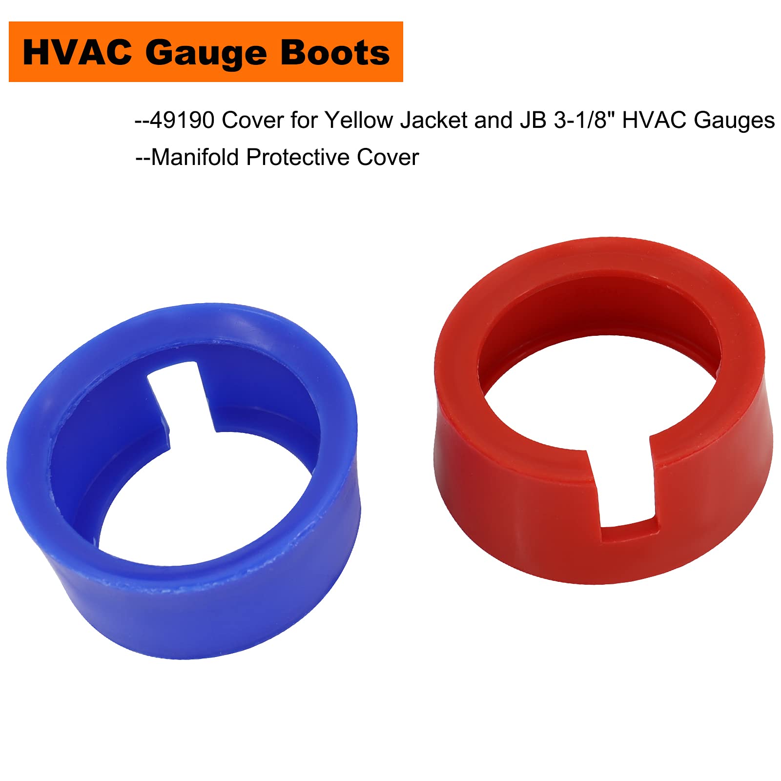 49190 Boot For Yellow Jacket Hvac Gauge Boots 3-1/8' Gauge 1 Pair Red Blue Ac Gauges Protective Cover