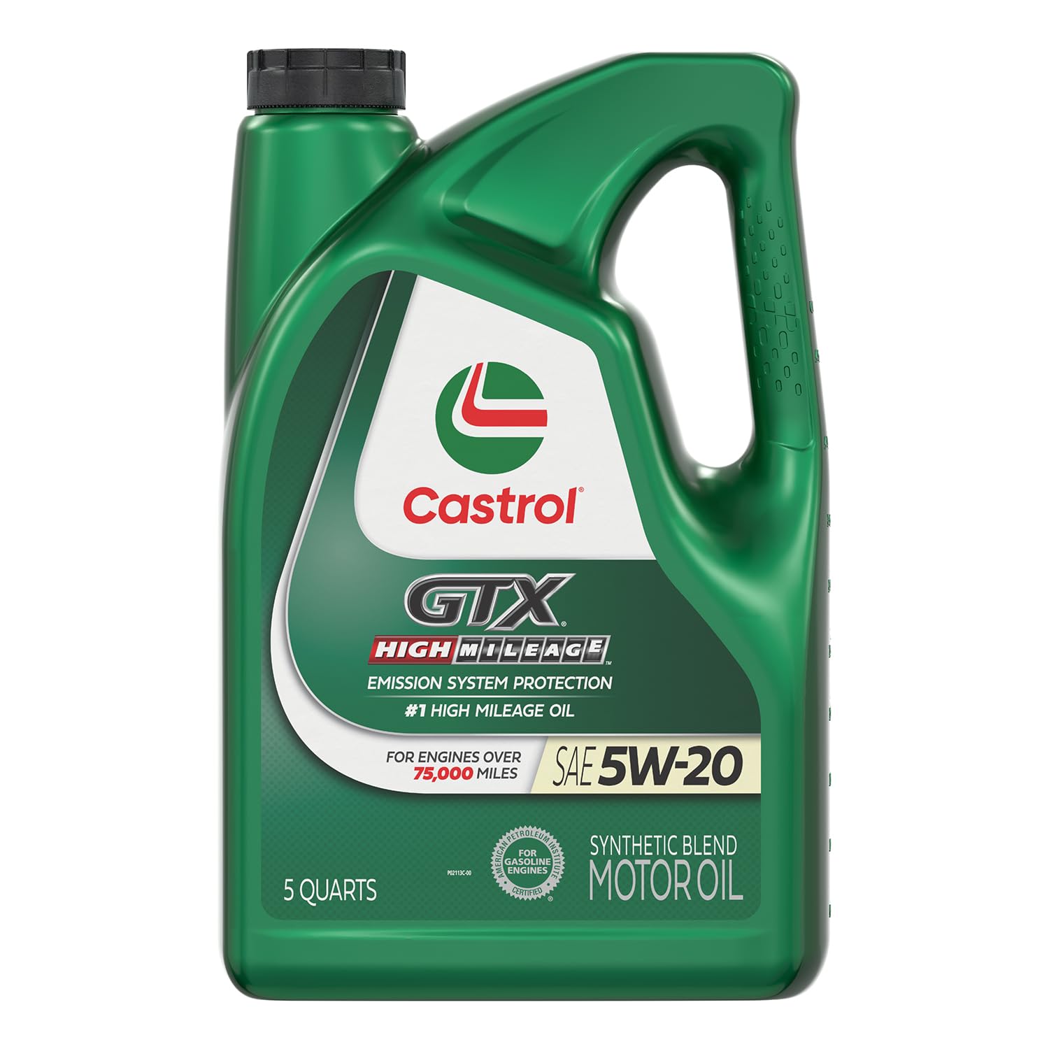 Castrol Gtx High Mileage 5W-20 Synthetic Blend Motor Oil, 5 Quarts