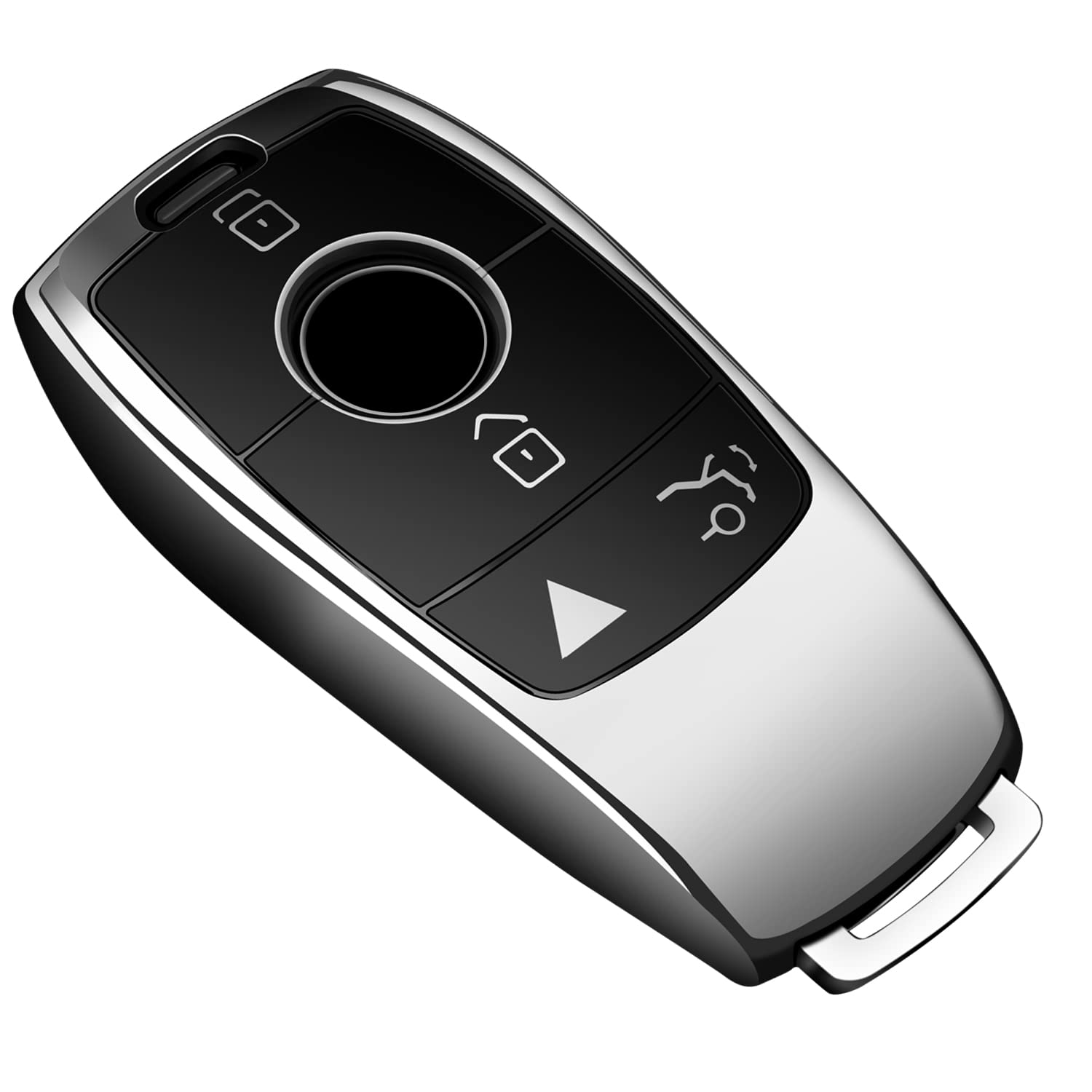 Tukellen For Mercedes Benz Key Fob Cover,Special Soft Tpu Key Case Protector Compatible With 2017-2023 E-Class 2018-2021 S-Class 2019-2023 A-Class C-Class G-Class-Silver