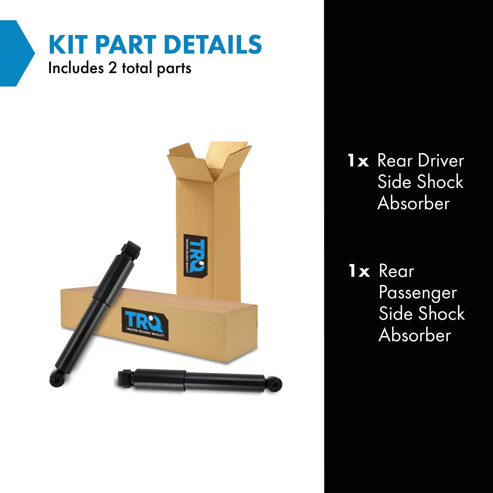 Trq Rear Shock Absorber Set Compatible With 2012-2017 Hyundai Accent 2010-2013 Kia Forte Forte Koup