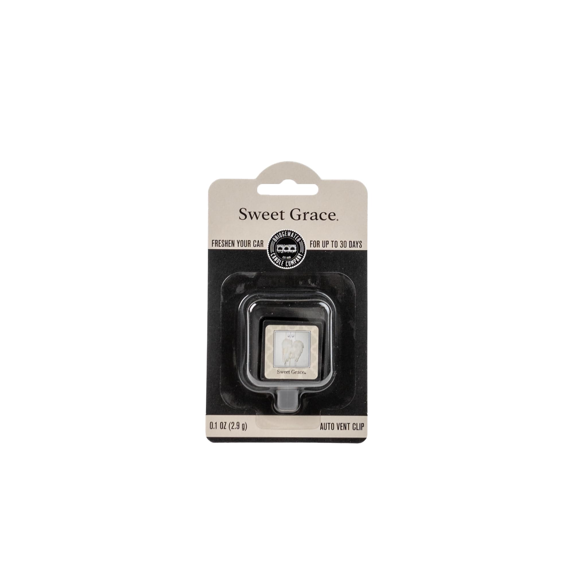 Bridgewater Candle Highly Fragranced Car Air Freshener Auto Vent Clip-Sweet Grace