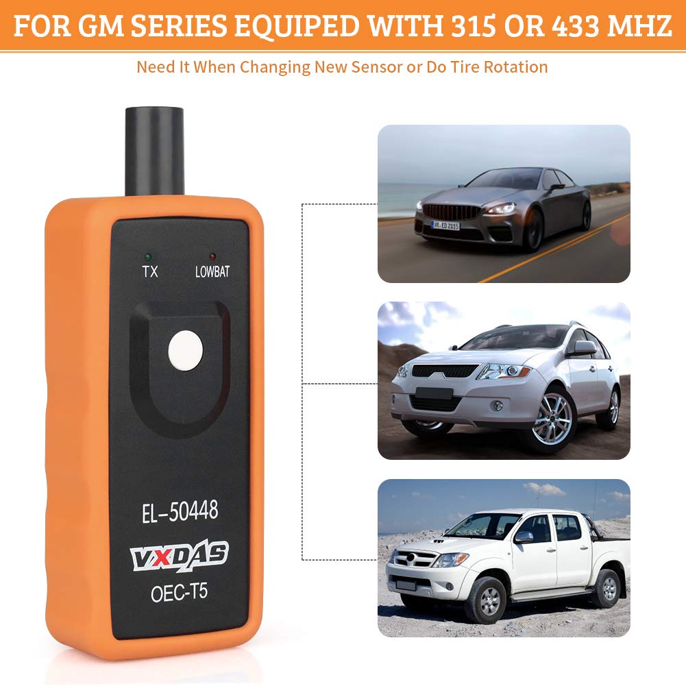 VXDAS EL-50448 TPMS Reset Tool for GM - Tire Pressure Monitor Sensor Relearn Tool, Durable ABS Material, 2023 Edition