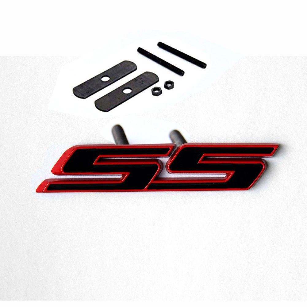 Yoaoo 1X Oem Grille Ss Emblem Badge 3D For Camaro Series Grill Red Frame Ss Red Line