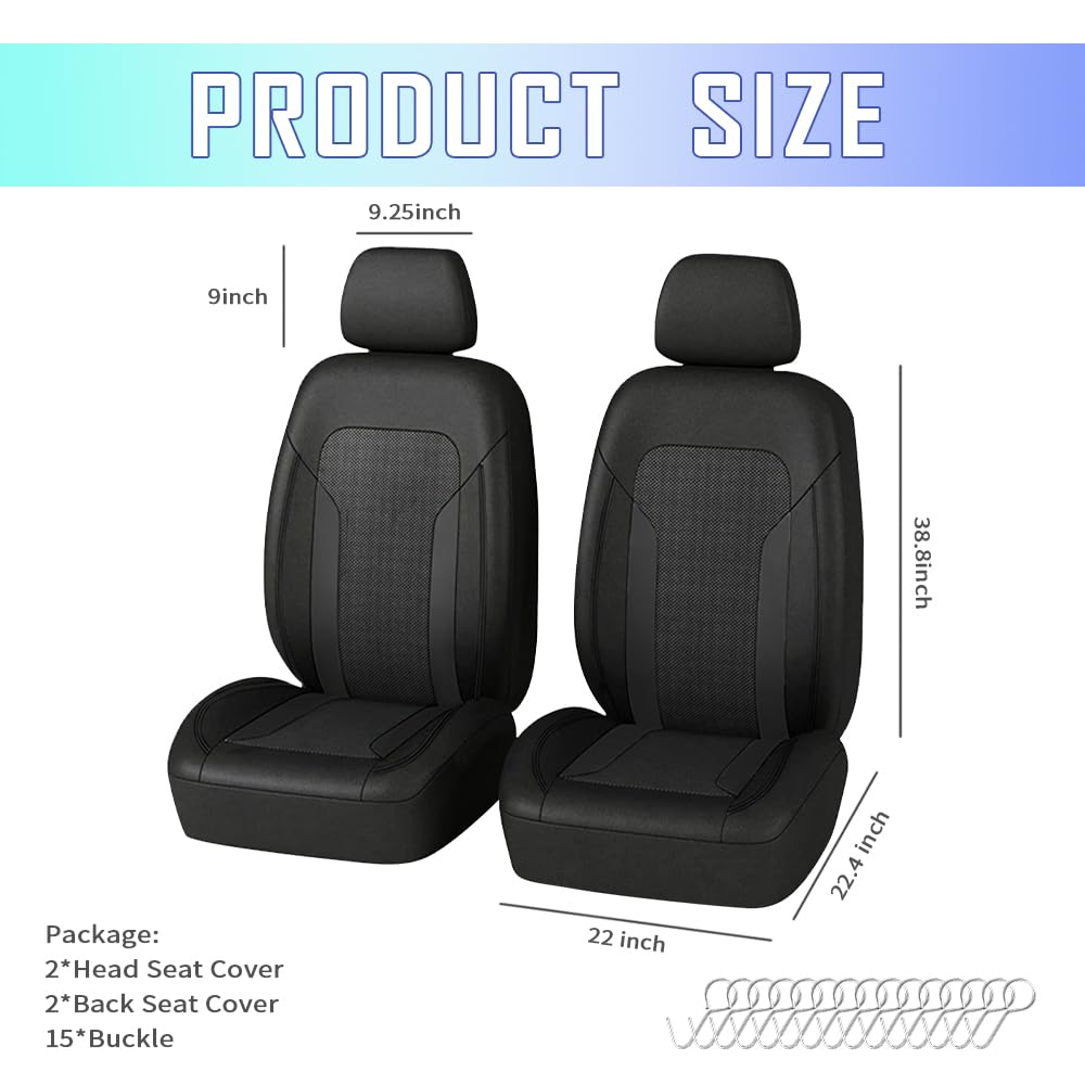 4PCS Cooling Car Seat Covers,Breathable Front Seat Covers with Mesh Construction and Foam Padding,Car Seat Protector to Reduce B
