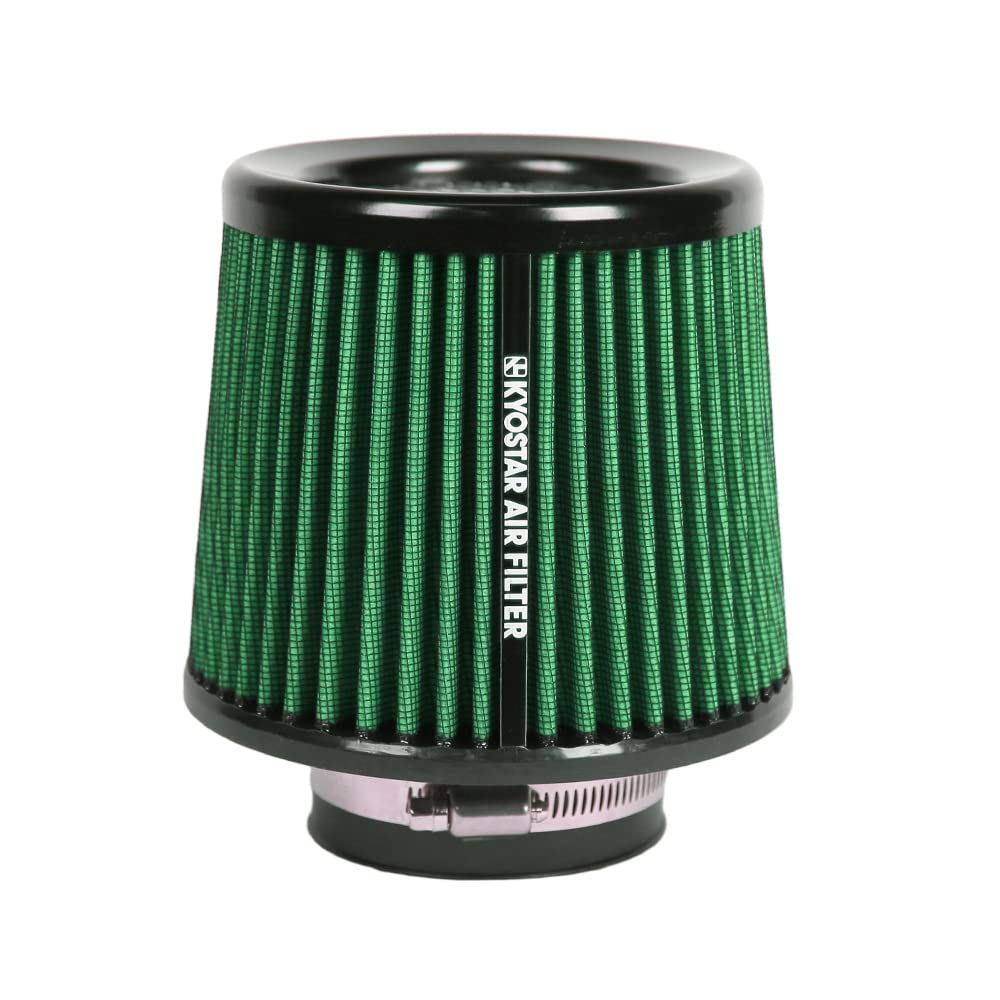 Kyostar Universal Green 3 Inch 76Mm Air Intake Cone Filter Replacement Quality Dry Air Filter