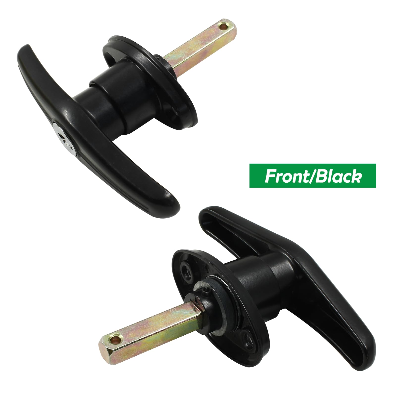 Bokwin 1 Set Camper Shell T-Handles Lock Black Truck Cap Locking With 2 Keys For Most Truck Camper