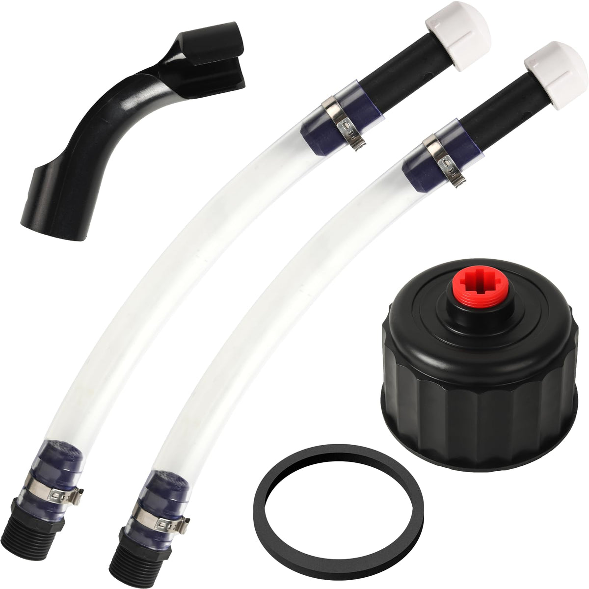 Calvana Fuel Jug Hose 3044 Replacement Kit with 2 Fuel Hoses, 1 Hose Bender, 1 Tank Cap Plug, Compatible with VP Racing Fuel Jug