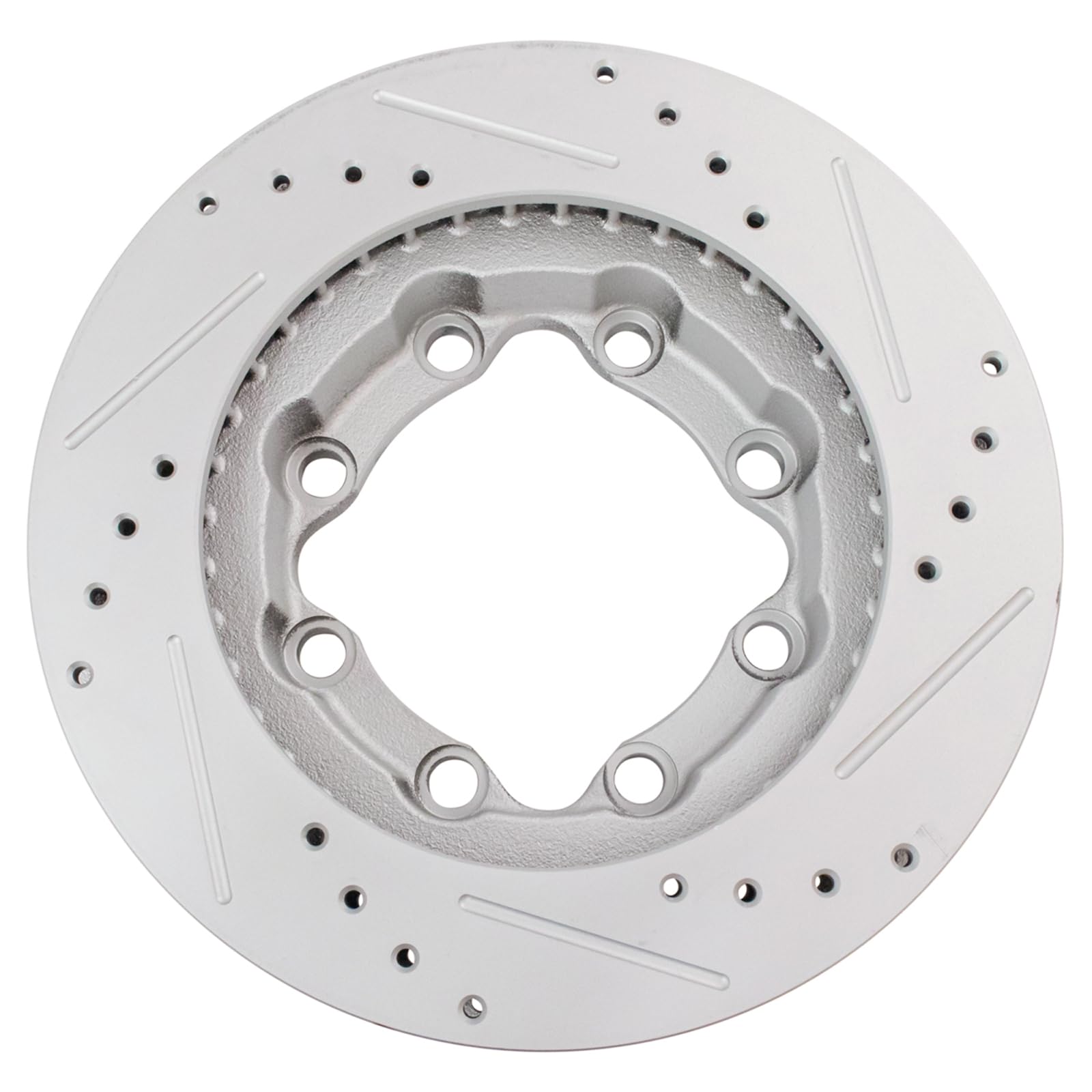 Trq Front Performance Brake Rotors Set Premium G-Coated Cross Drilled & Slotted Compatible With 1995-1999 Chevrolet K1500 Suburb