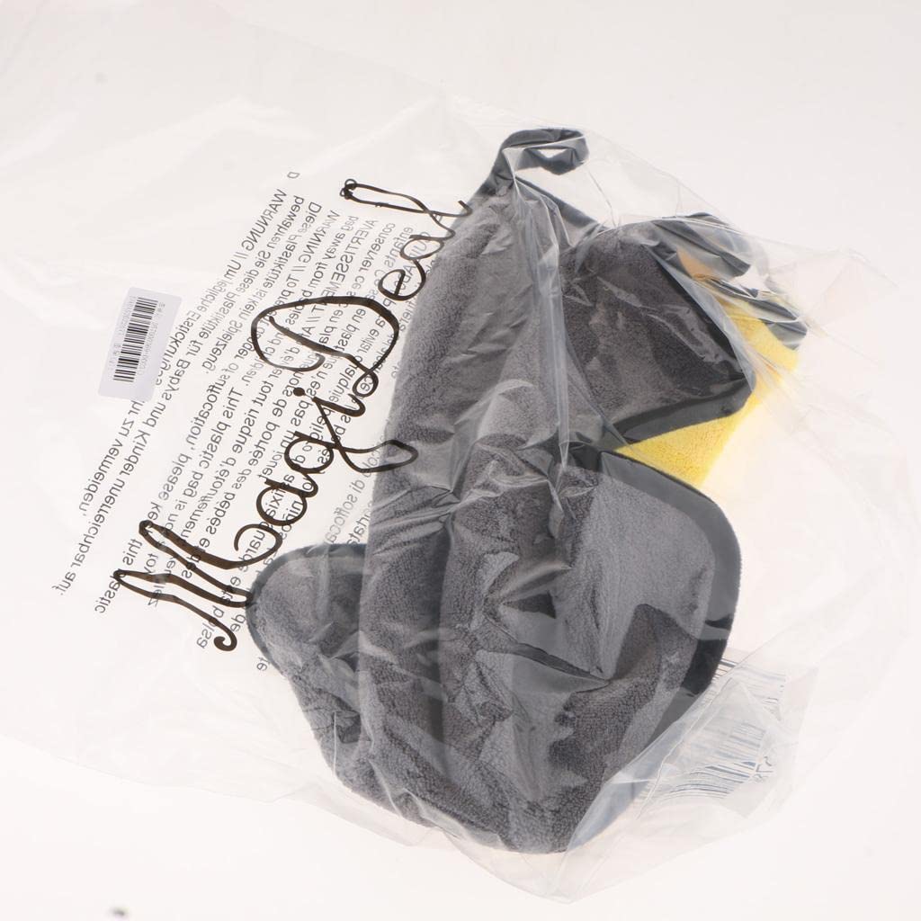 ELBME Car Wash Microfiber Towel Cleaning Drying Cloth Hemming Yellow Gray 30x30cm