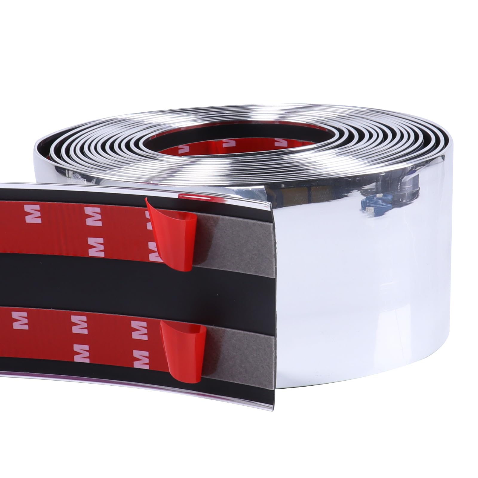 Sbwlkj 25Ft Automotive Chrome Trim Molding 2''(50Mm) Heavy Duty Car Side Moldings(Self Adhesive) Uv-Protected Scratch-Proof For