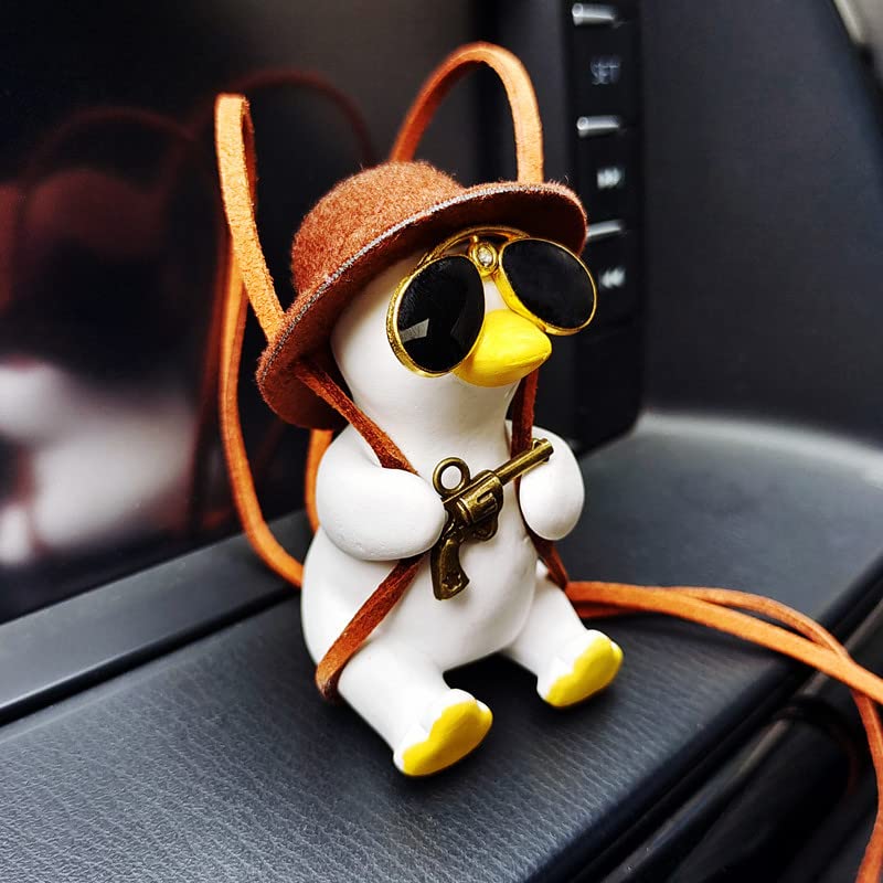 Swing Duck Car Hanging Ornament, Super Cute Swinging Ducks Mirror Hanging Accessories, Auto Decoration Rearview Mirror Pendant F