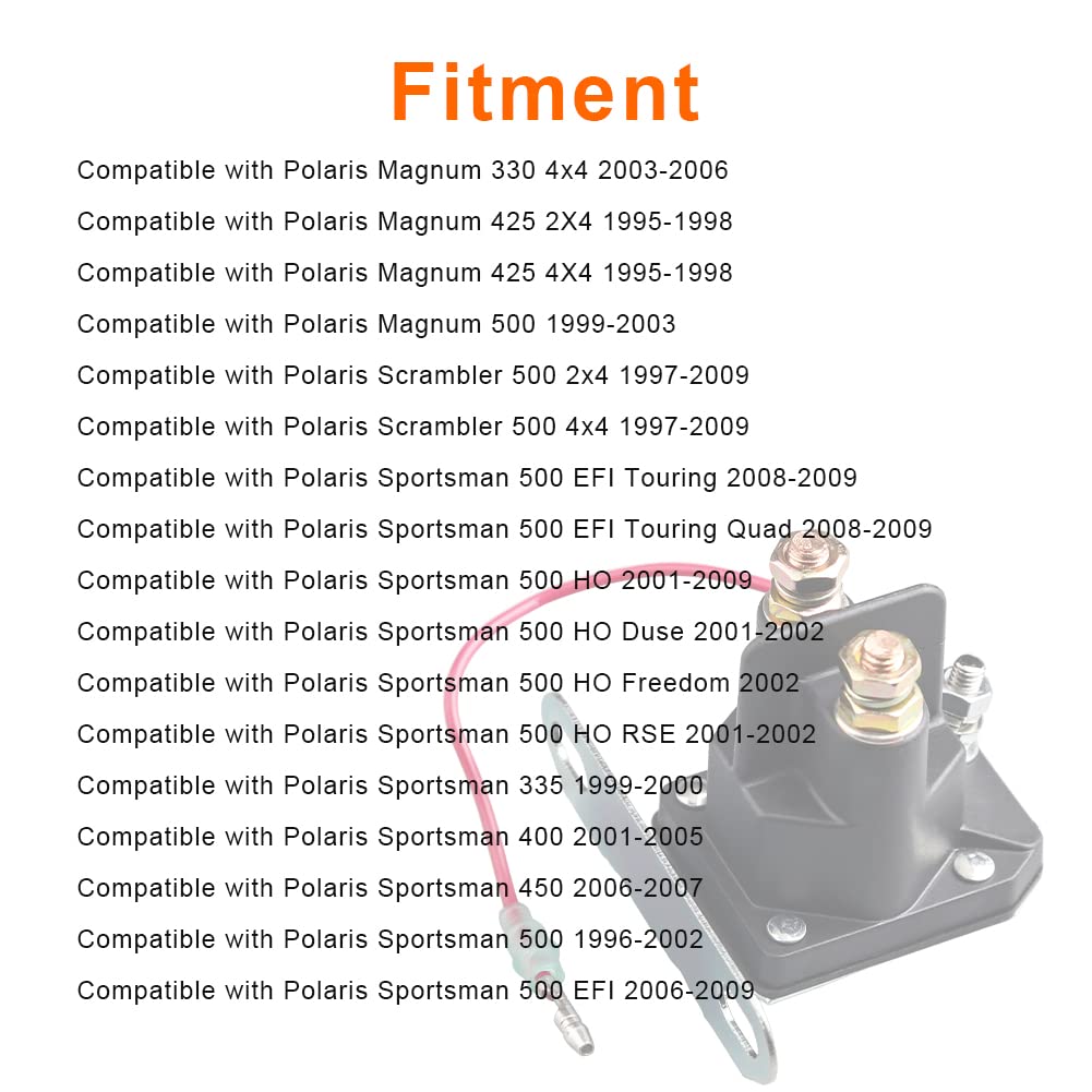 Waterwich Starter Solenoid Relay Compatible With Polaris Sportsman 500 400 Ho Magnum 330 2002 2003 2004 2005