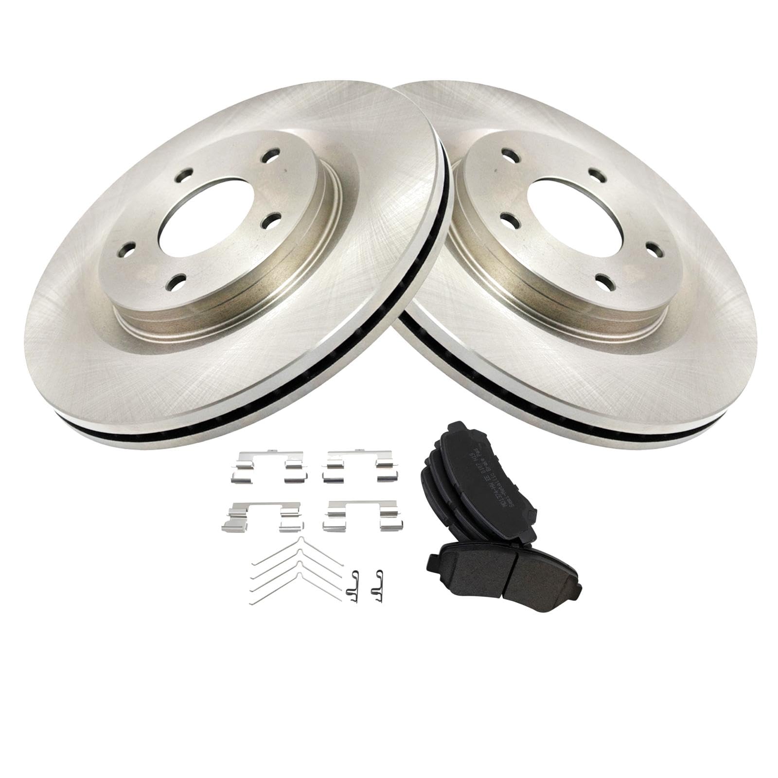 Trq Front Brake Pad & Rotor Kit Brake Pads Brake Rotor Semi-Metallic Compatible With 2014-2017 Nissan Juke