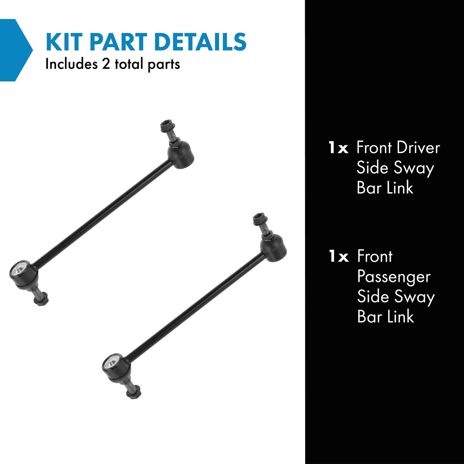 Trq Front Sway Bar Stabilizer Link Set Compatible With 2005-2010 Chevrolet Cobalt 2006-2011 Hhr 2004-2009 Malibu 2007-2009 Ponti