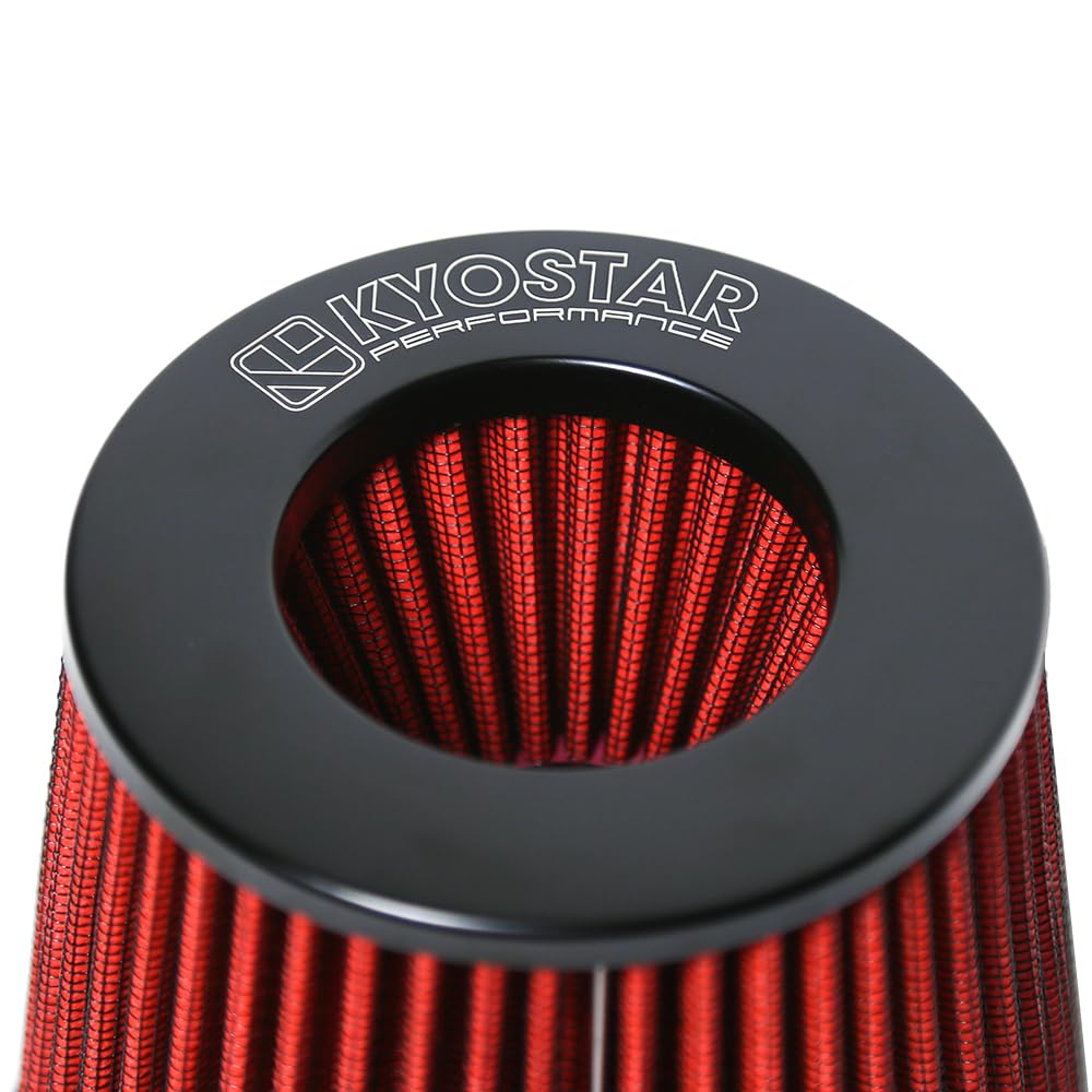 Kyostar Universal Red 3.5 Inch 89Mm Air Intake Cone Filter Replacement Quality Dry Air Filter
