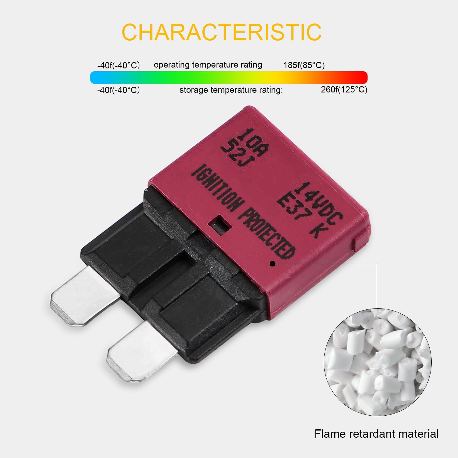 Gloso Circuit Breakers E37 Auto (T1) Reset Low Profile Atc/Ato - (6A - 3 Pack)
