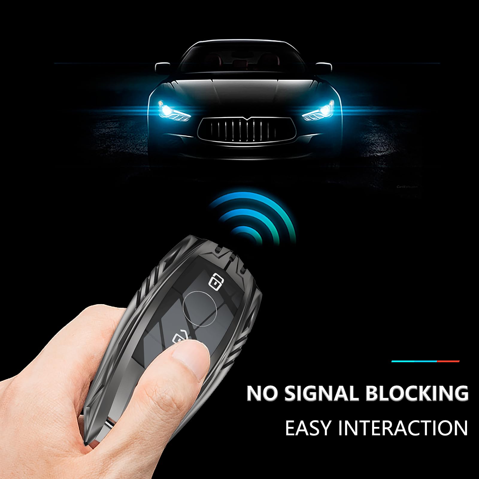 Ocezbiis For Mercedes Benz Key Fob Cover,Keychain,Zinc Alloy Protection Car Key Case For 2017-2021 A-Class C-Class G-Class S-Cla