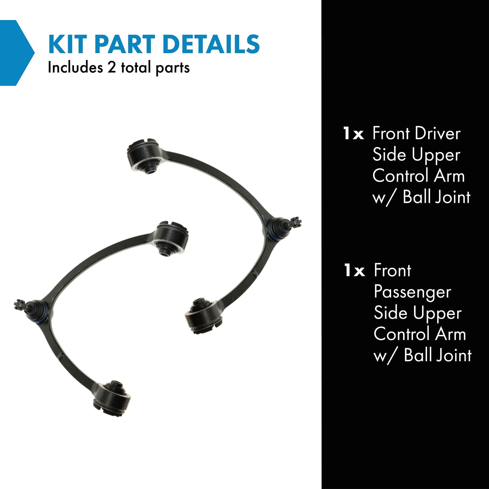 Trq Front Upper Control Arm With Ball Joint Set Compatible With 1990-1994 Lexus Ls400