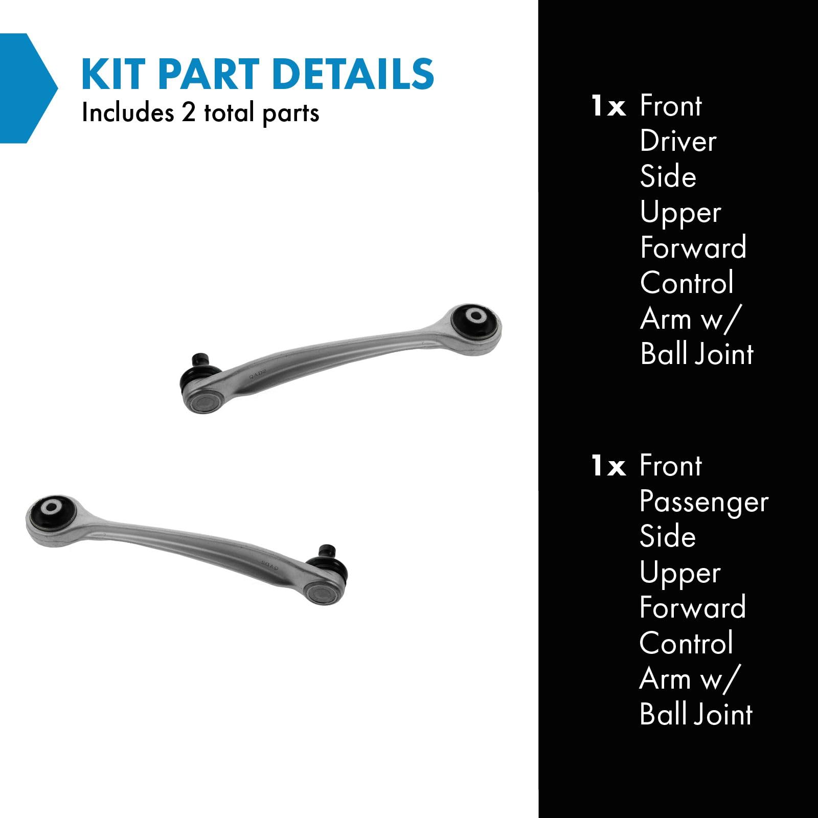 Trq Front Upper Control Arm With Ball Joint Set Compatible With 1996-2009 Audi A4 A4 Quattro 1998-2004 A6 A6 Quattro 2001-2005 A