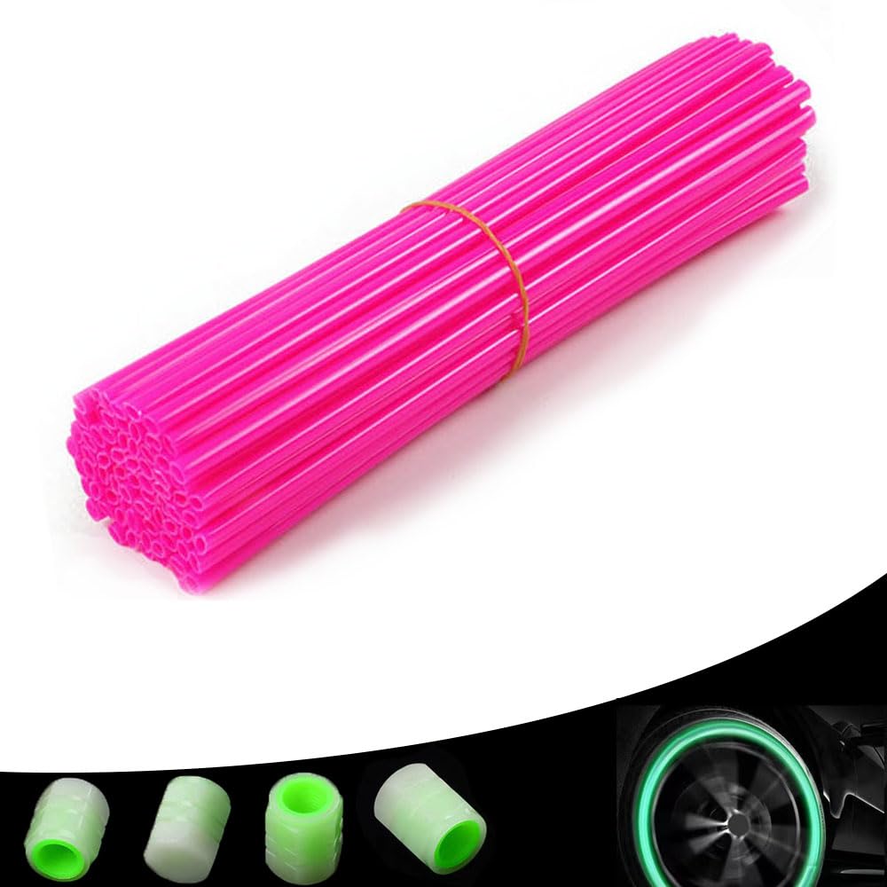 72 Pcs Dirt Bike Spoke Skins Spoke Covers 8'-21' Spoke Rims Protector For Pit Bike Motorcycle Bicycle Wheelchair-Pink