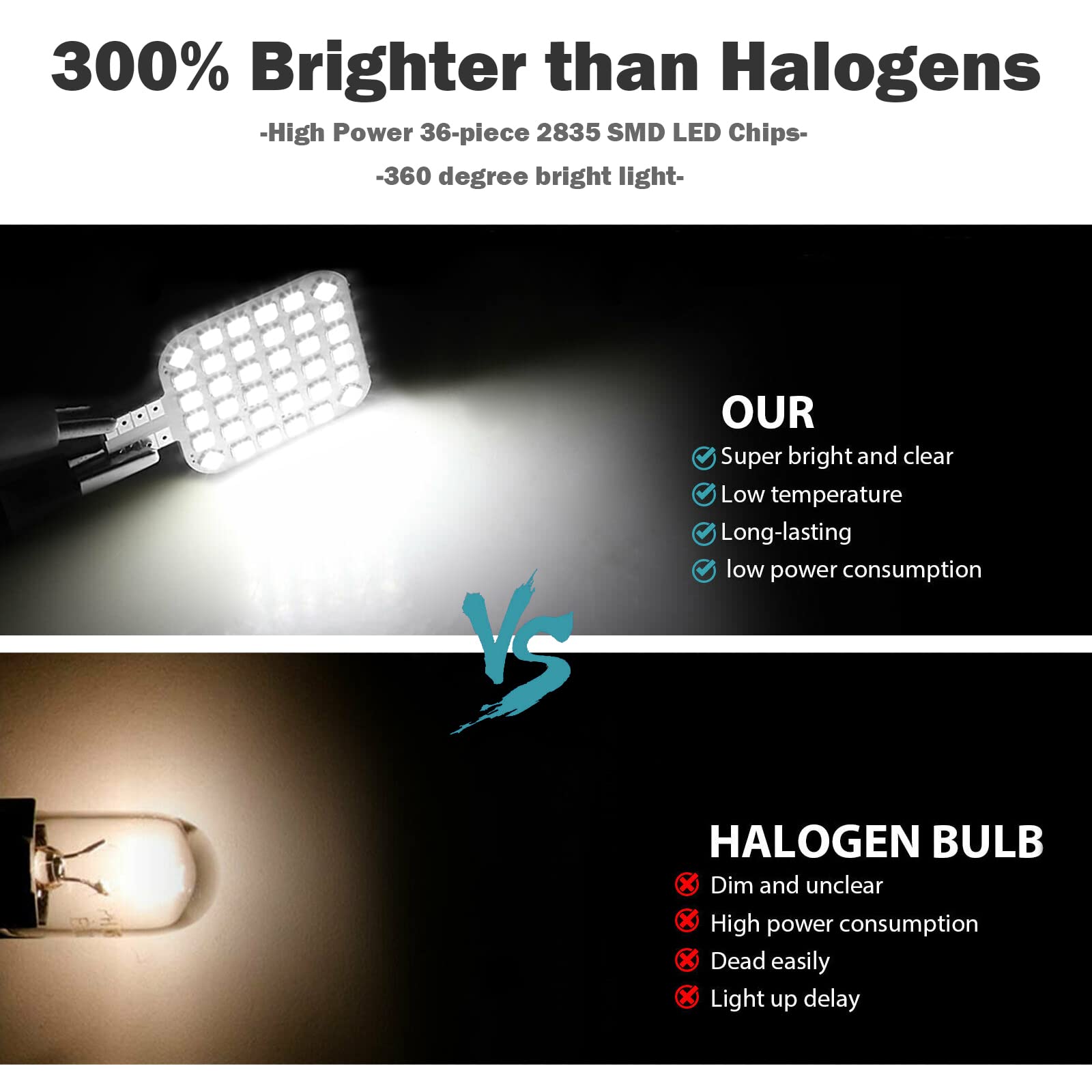 20Pcs T10 921 922 912 194 Rv Interior Led Light Bulbs, Super Bright Led Bulbs Replacement Lighting 36-Smd 2835 6500K White For 12V Rv Camper Trailer Motorhome Boat Dome Car Marine Ceiling Indoor Light