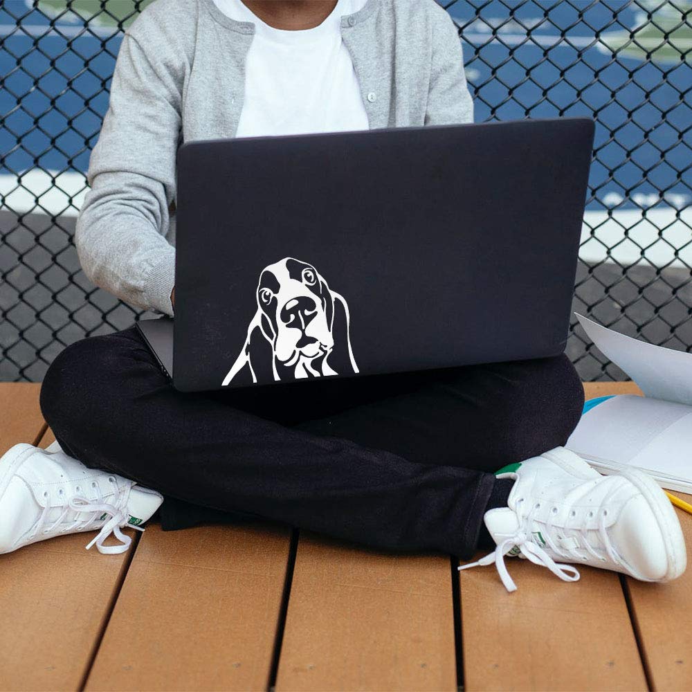 Wirester 6 Inch Clear Vinyl Decal Sticker Decoration For Car Window (Or Any Flat Surface) - Basset Hound Dog