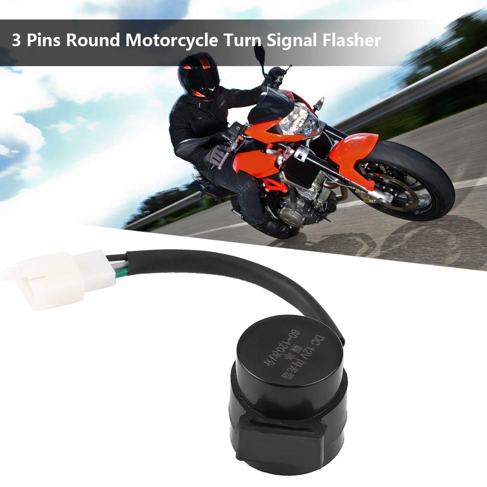 Aramox Motorcycle Turn Signal Flasher, LED Turn Indicator Light Flasher Blinker for GY6 50cc to 250cc Motorcycles Scooters Moped